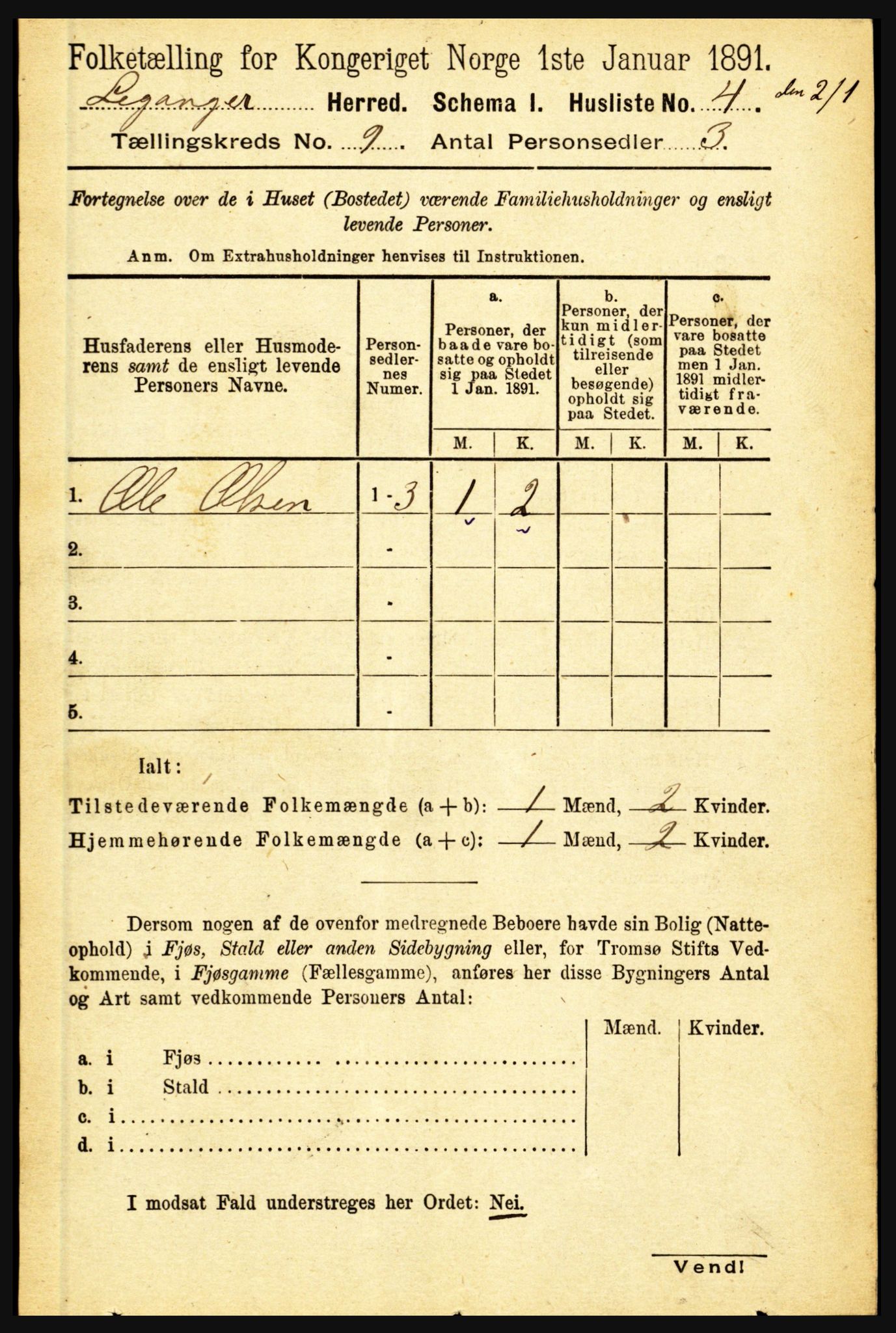 RA, 1891 census for 1419 Leikanger, 1891, p. 1746