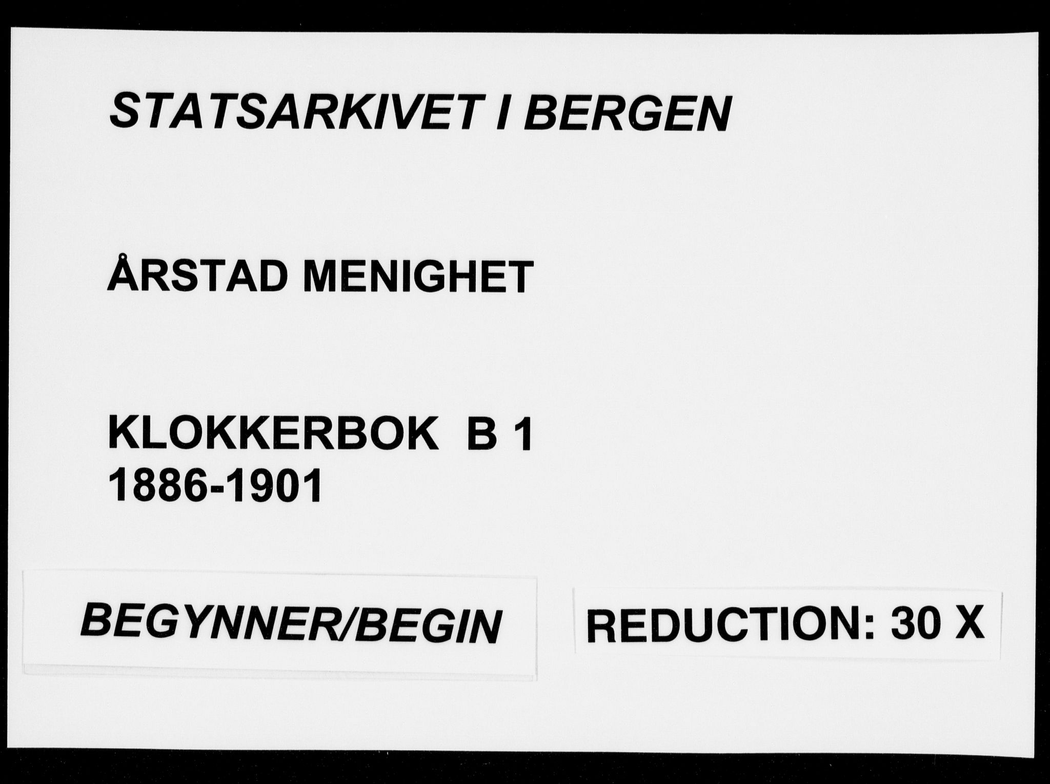 Årstad Sokneprestembete, SAB/A-79301/H/Hab/L0011: Parish register (copy) no. B 1, 1886-1901