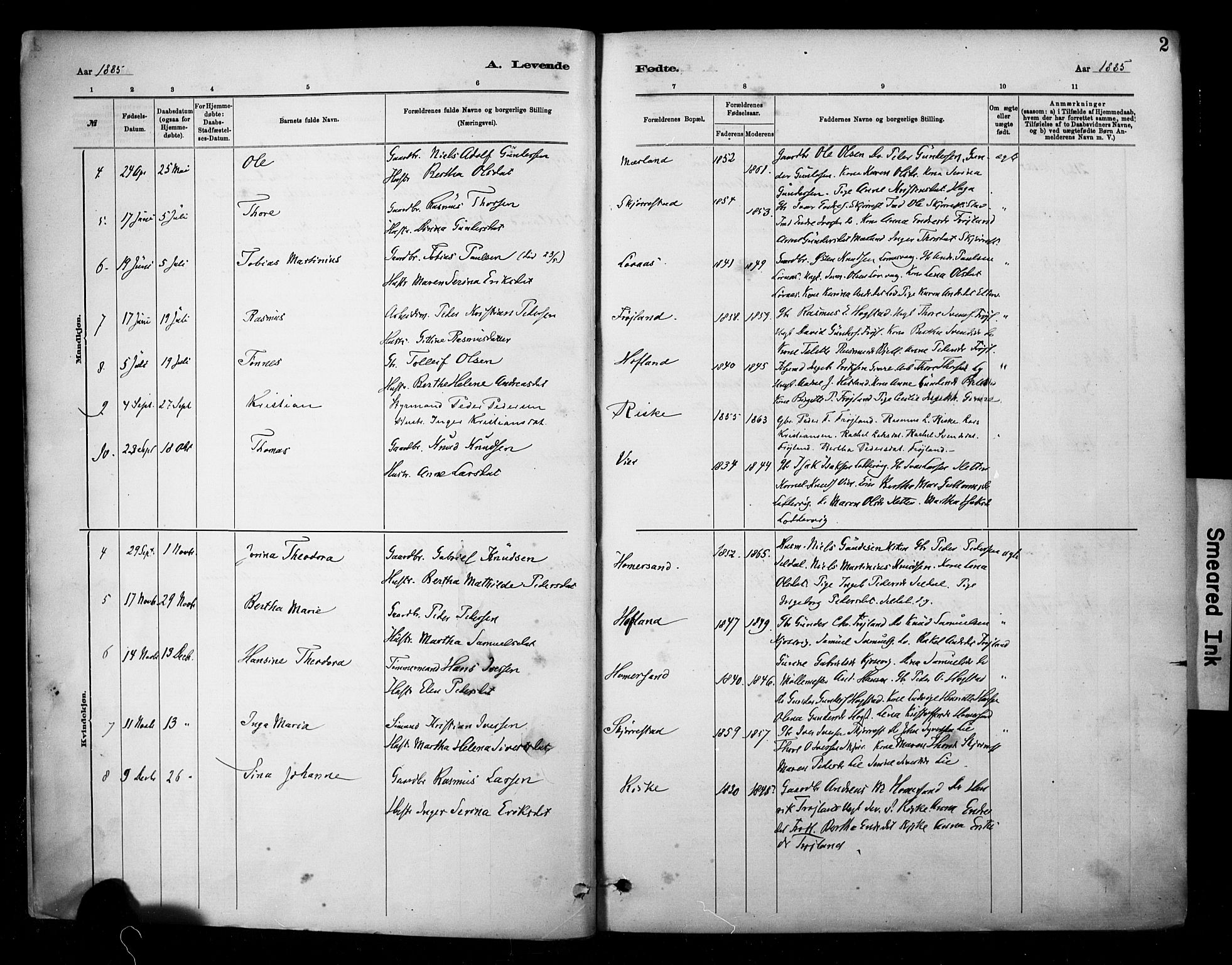 Hetland sokneprestkontor, SAST/A-101826/30/30BA/L0010: Parish register (official) no. A 10, 1882-1925, p. 2