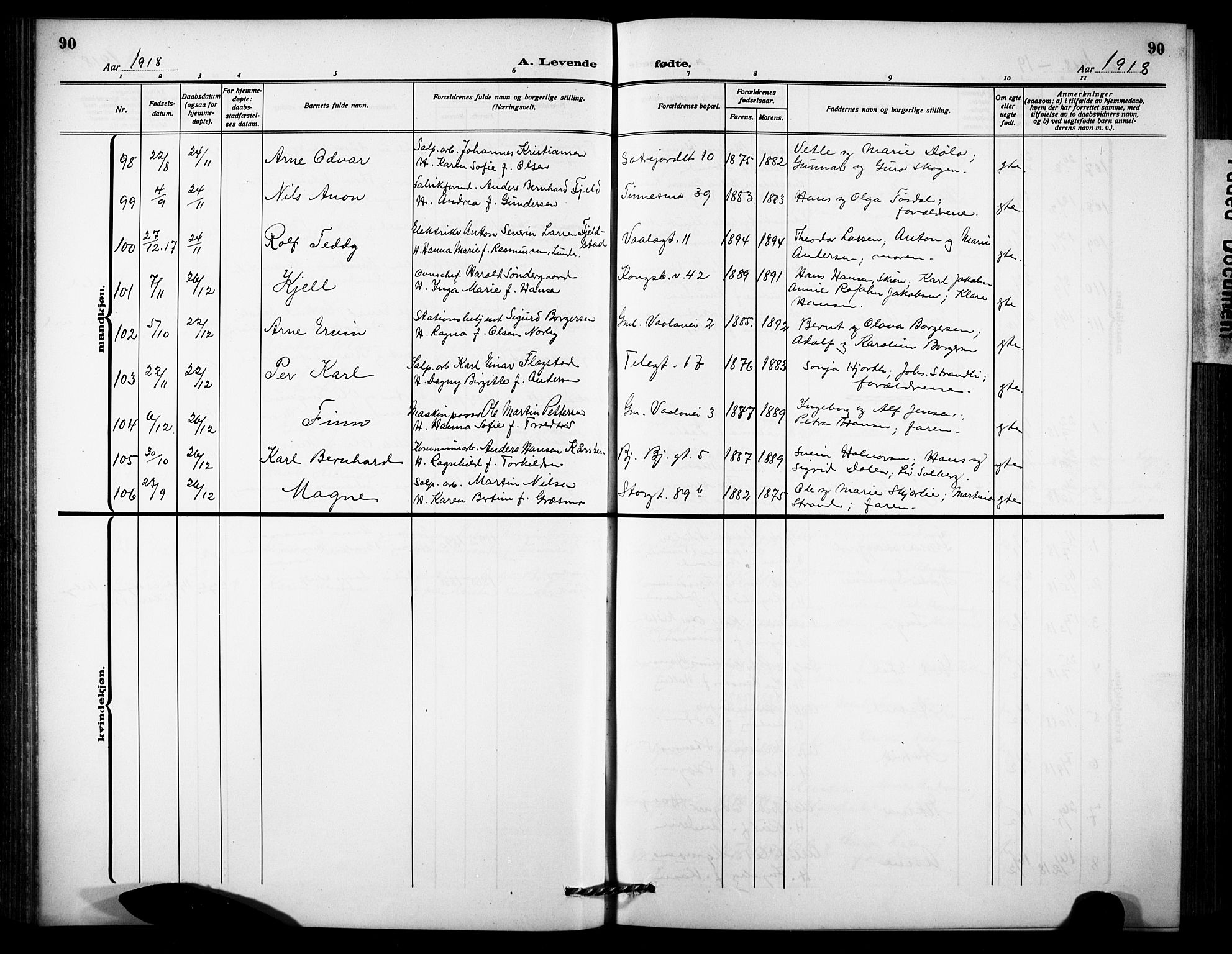 Notodden kirkebøker, SAKO/A-290/G/Ga/L0001: Parish register (copy) no. 1, 1912-1923, p. 90