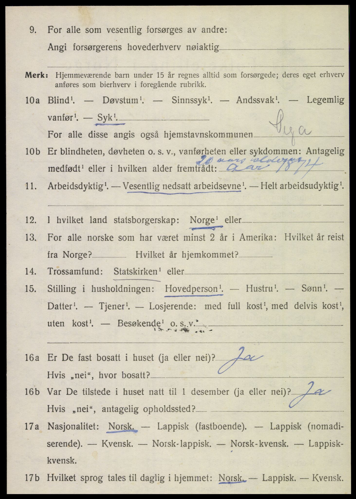 SAT, 1920 census for Vega, 1920, p. 5530