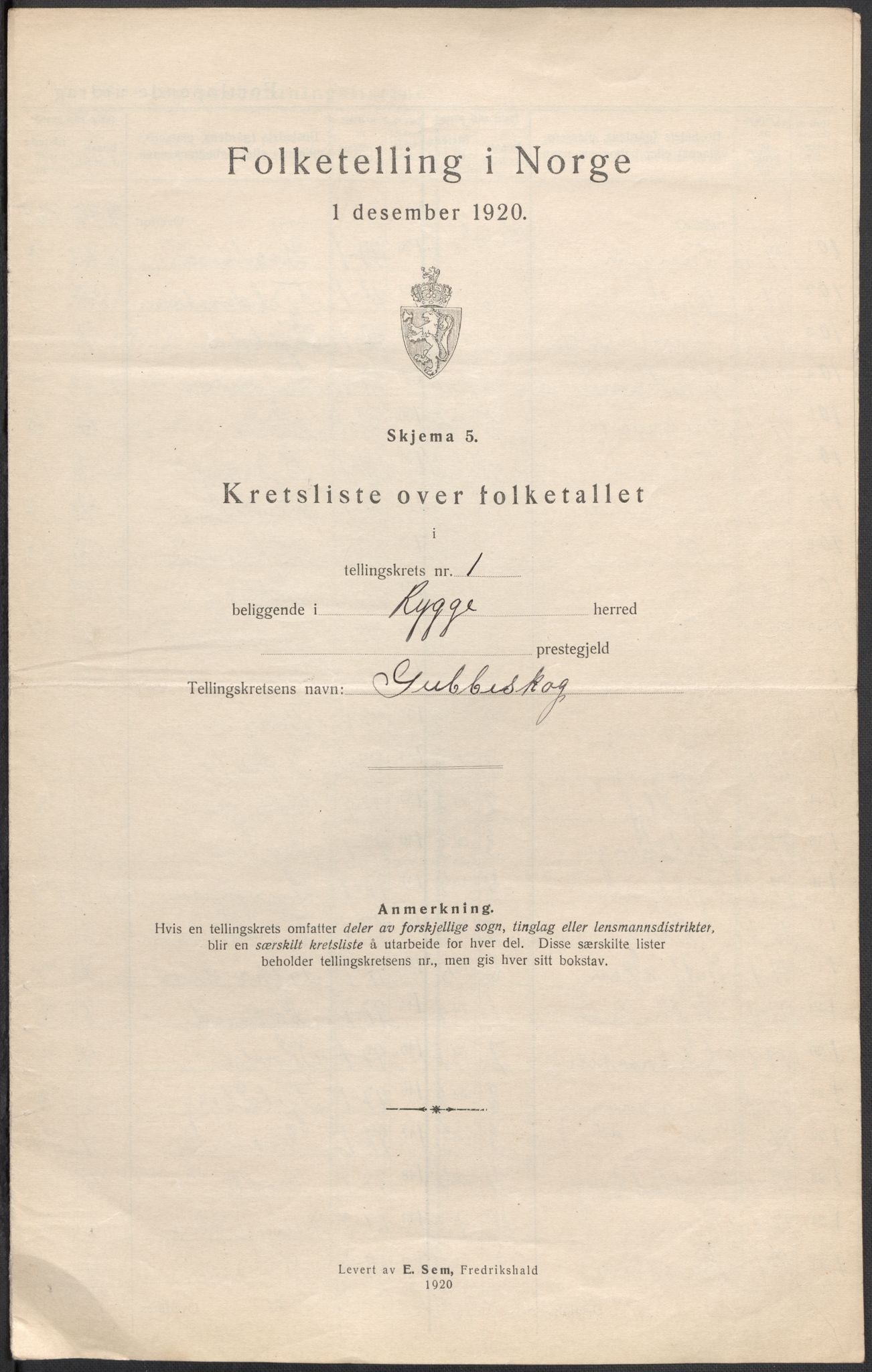 SAO, 1920 census for Rygge, 1920, p. 12