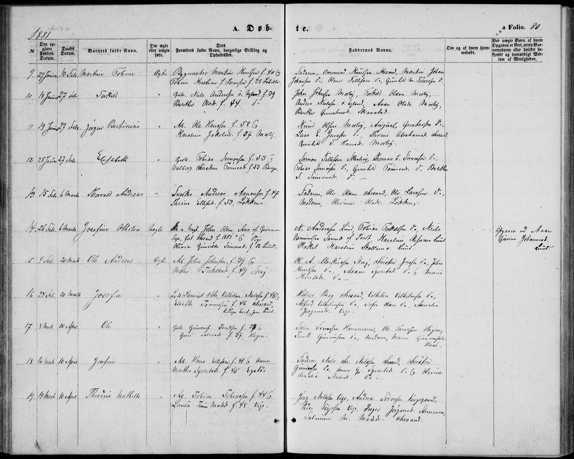 Oddernes sokneprestkontor, AV/SAK-1111-0033/F/Fb/Fba/L0007: Parish register (copy) no. B 7, 1869-1887, p. 80