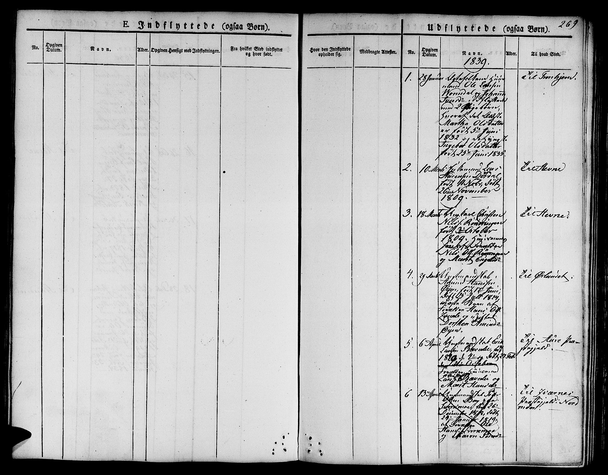 Ministerialprotokoller, klokkerbøker og fødselsregistre - Sør-Trøndelag, SAT/A-1456/668/L0804: Parish register (official) no. 668A04, 1826-1839, p. 269