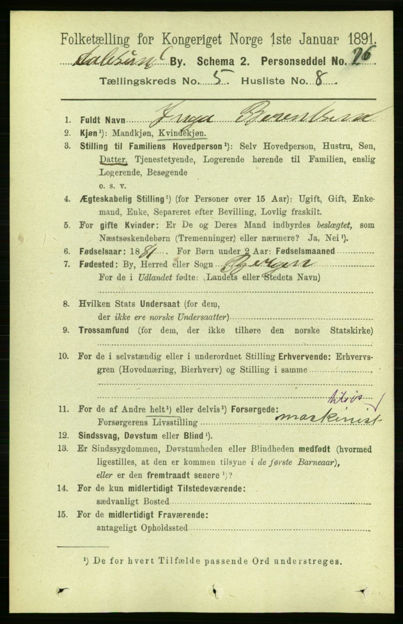 RA, 1891 census for 1501 Ålesund, 1891, p. 3715