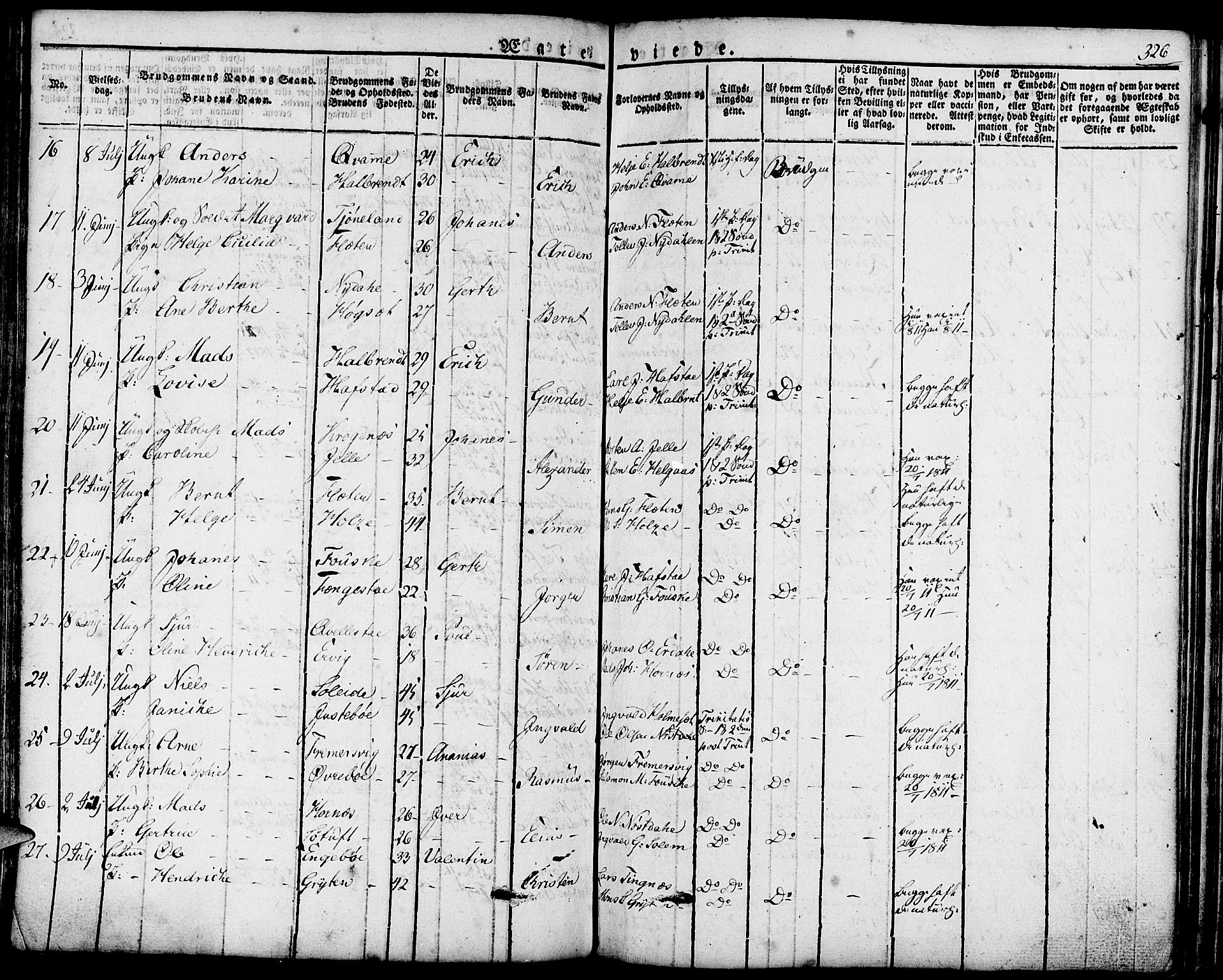 Førde sokneprestembete, SAB/A-79901/H/Haa/Haaa/L0006: Parish register (official) no. A 6, 1821-1842, p. 326