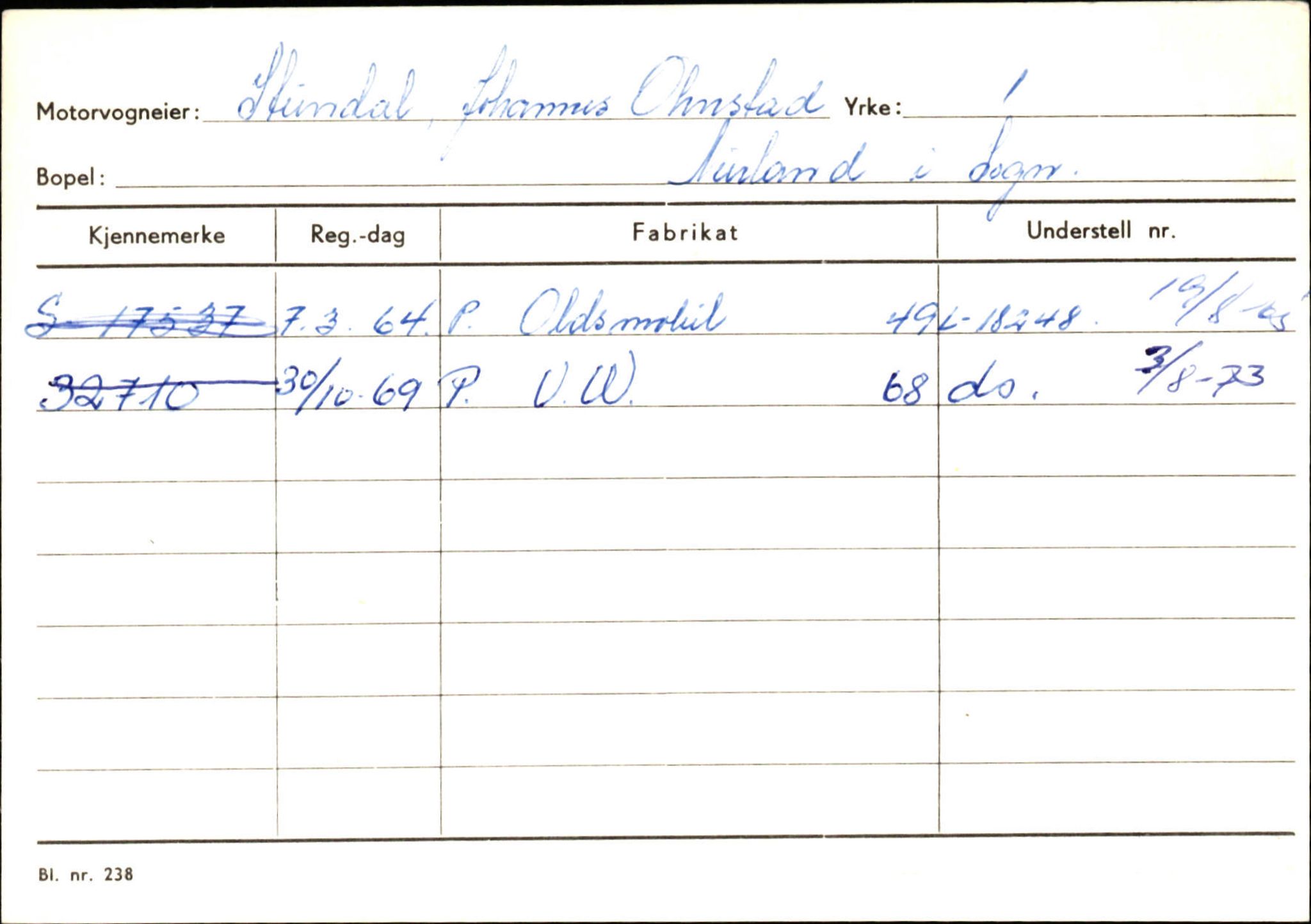 Statens vegvesen, Sogn og Fjordane vegkontor, AV/SAB-A-5301/4/F/L0125: Eigarregister Sogndal V-Å. Aurland A-Å. Fjaler A-N, 1945-1975, p. 1073