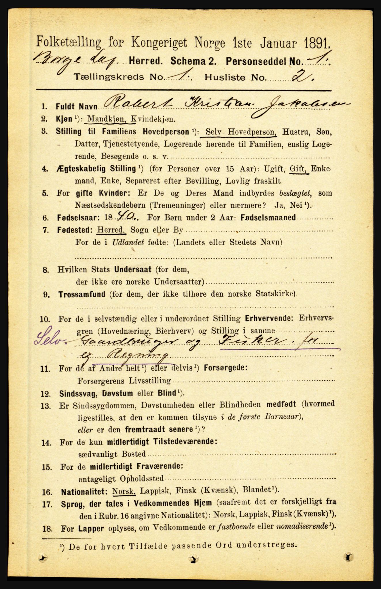 RA, 1891 census for 1862 Borge, 1891, p. 137