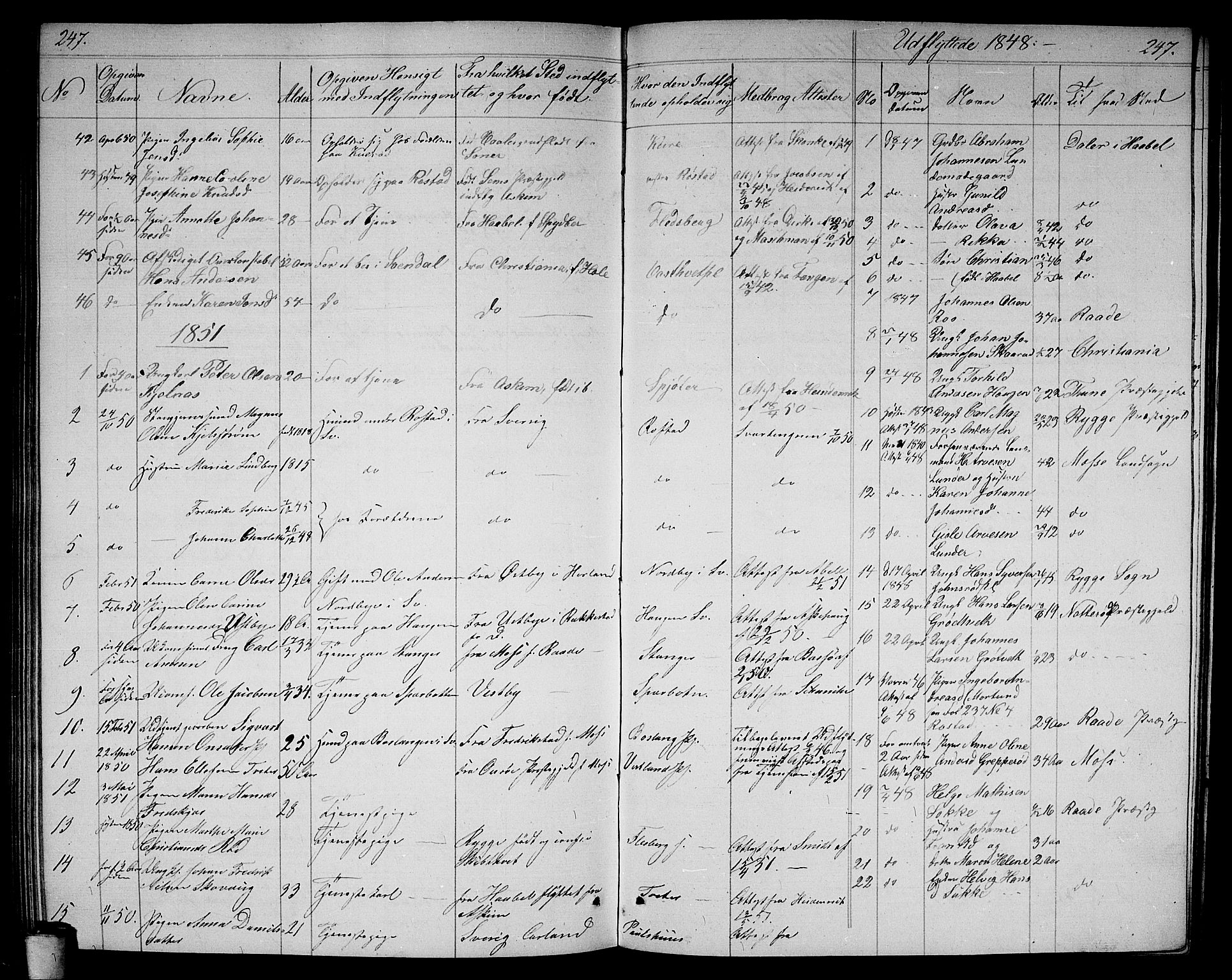 Våler prestekontor Kirkebøker, AV/SAO-A-11083/G/Ga/L0002: Parish register (copy) no. I 2, 1839-1860, p. 247
