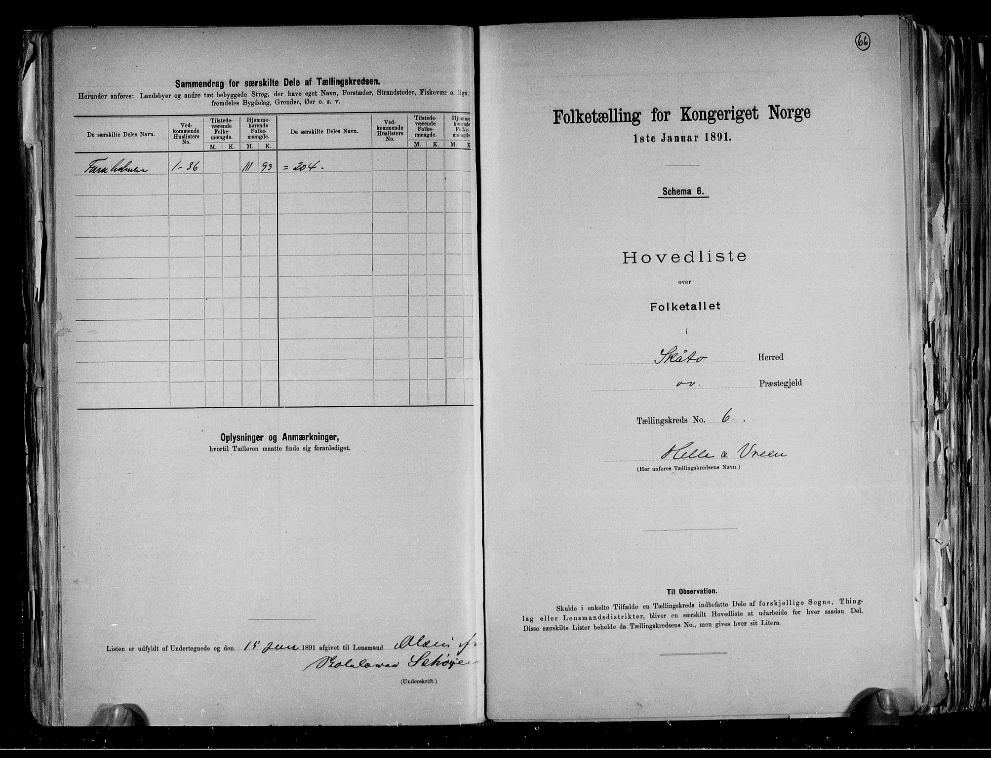 RA, 1891 census for 0815 Skåtøy, 1891, p. 20
