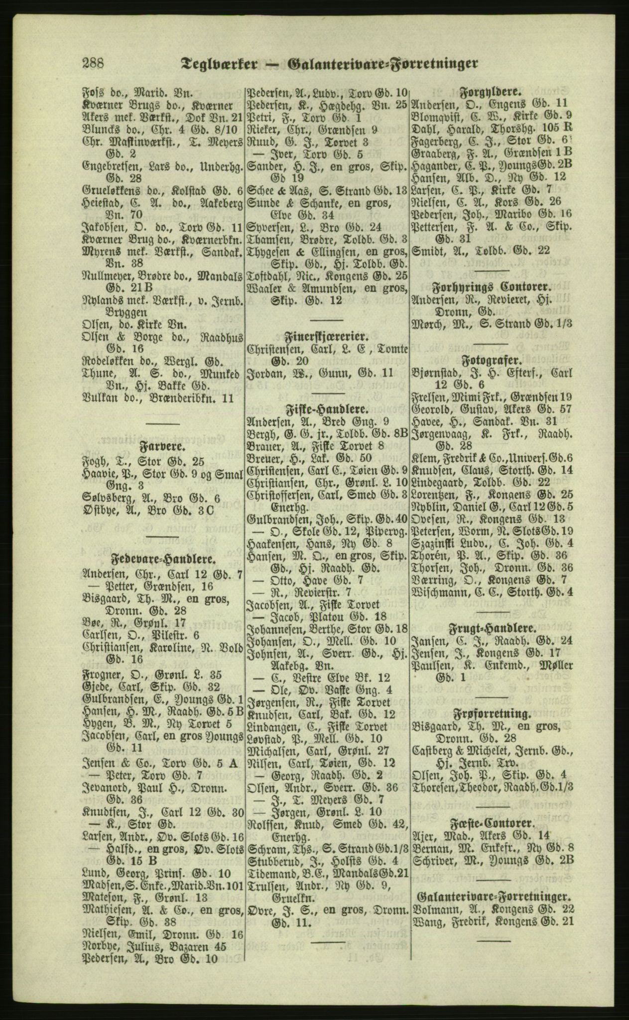 Kristiania/Oslo adressebok, PUBL/-, 1879, p. 288