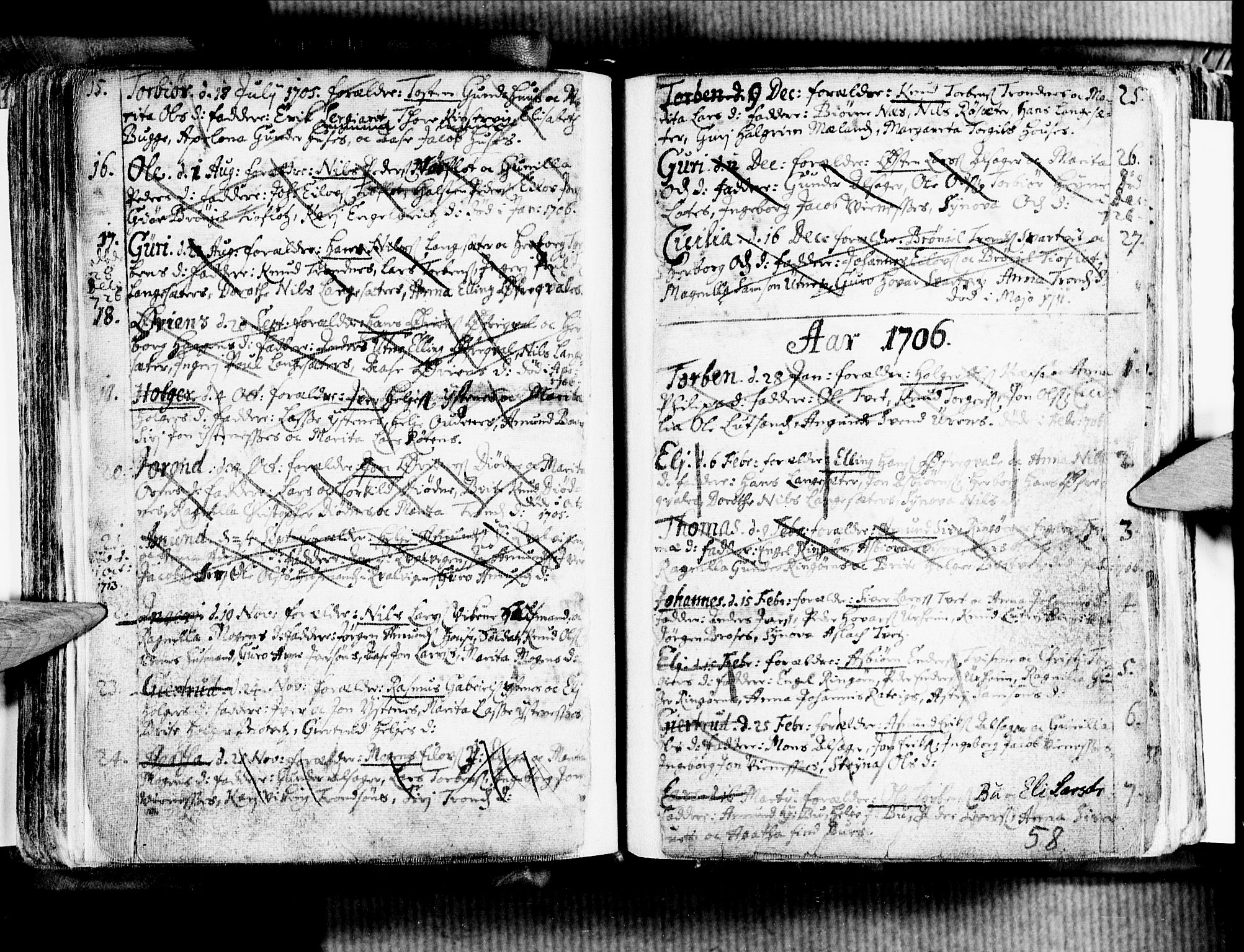 Ullensvang sokneprestembete, SAB/A-78701/H/Haa: Parish register (official) no. A 1 /2, 1669-1719, p. 58