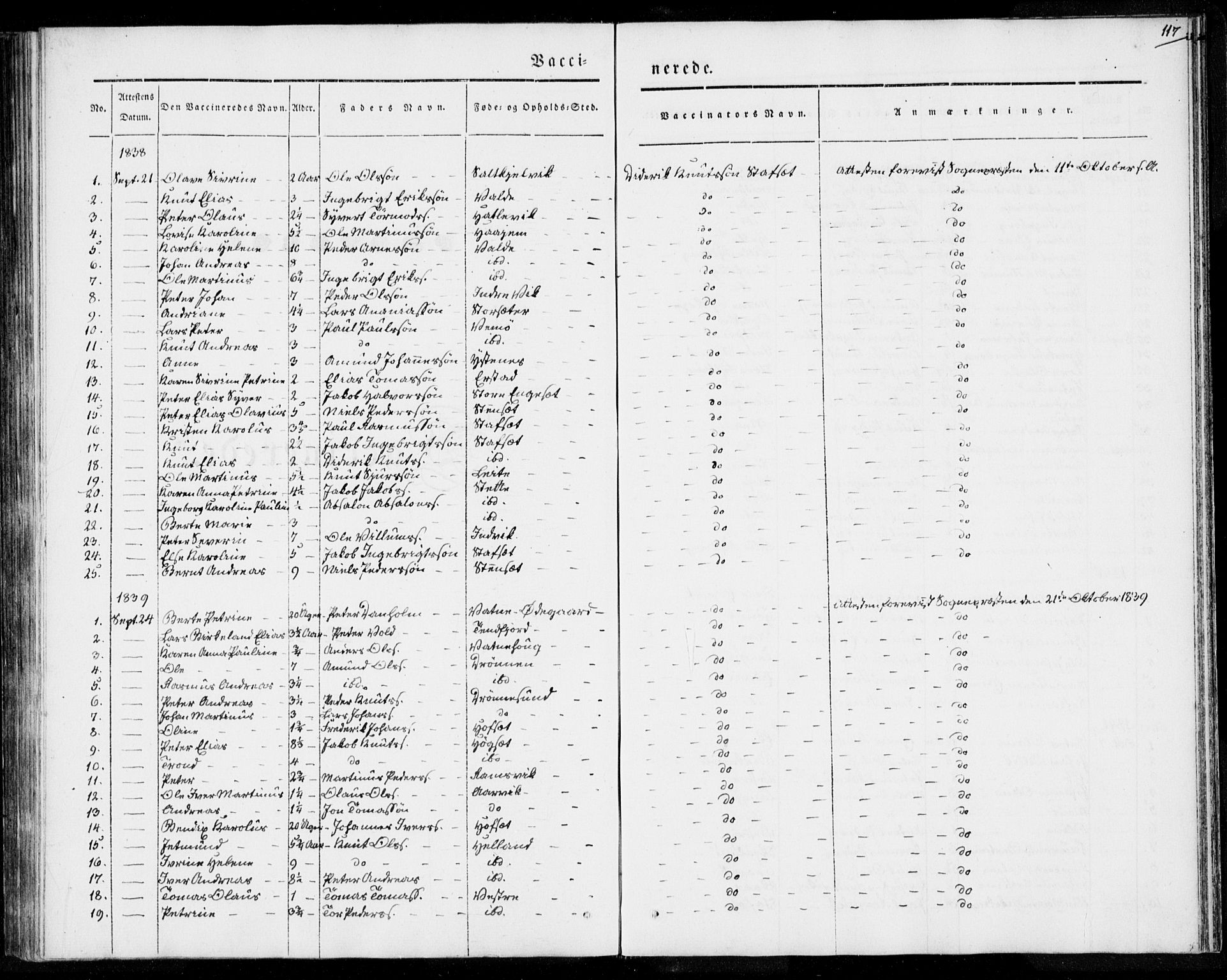 Ministerialprotokoller, klokkerbøker og fødselsregistre - Møre og Romsdal, AV/SAT-A-1454/524/L0352: Parish register (official) no. 524A04, 1838-1847, p. 117