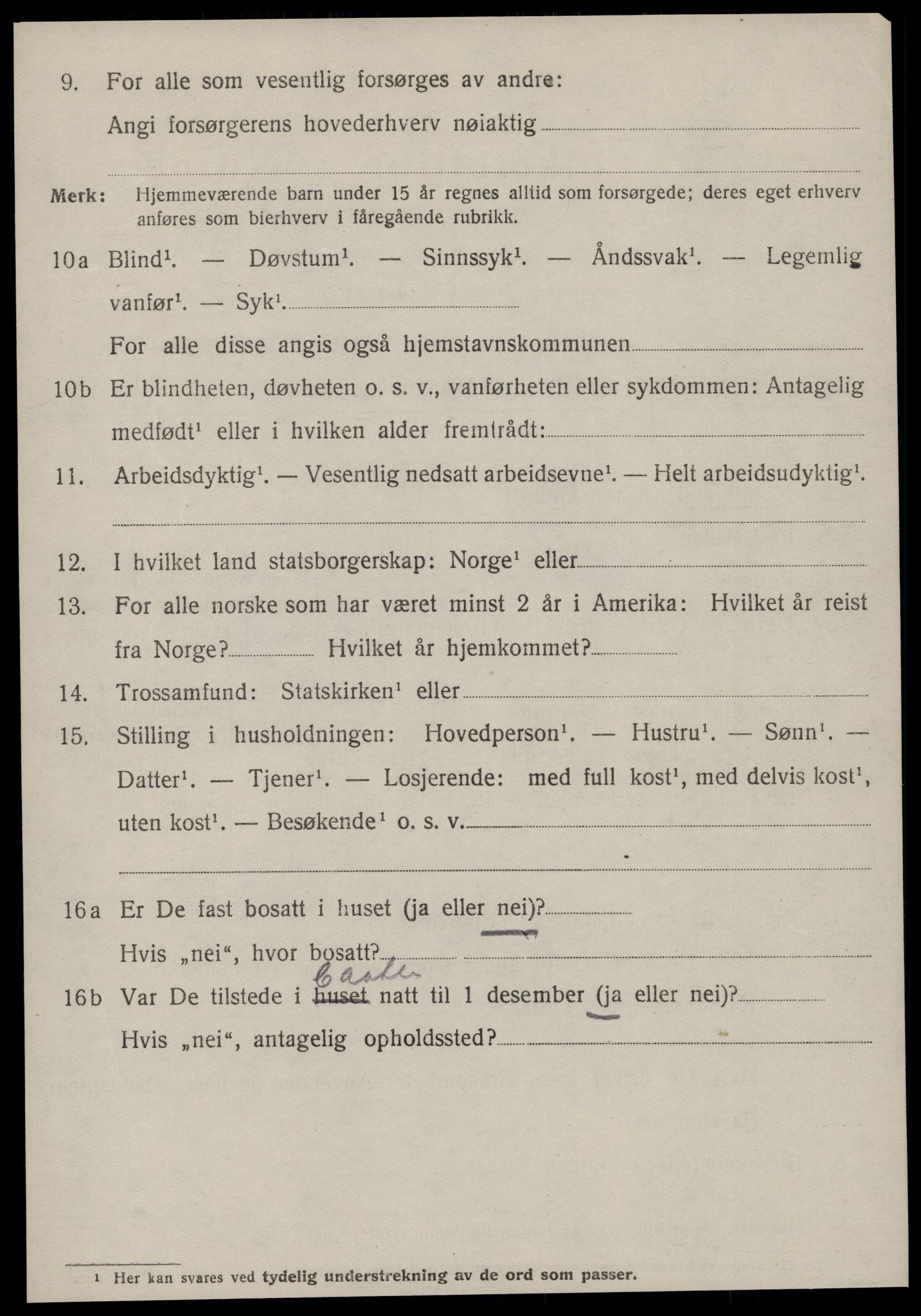 SAT, 1920 census for Sande (MR), 1920, p. 2689