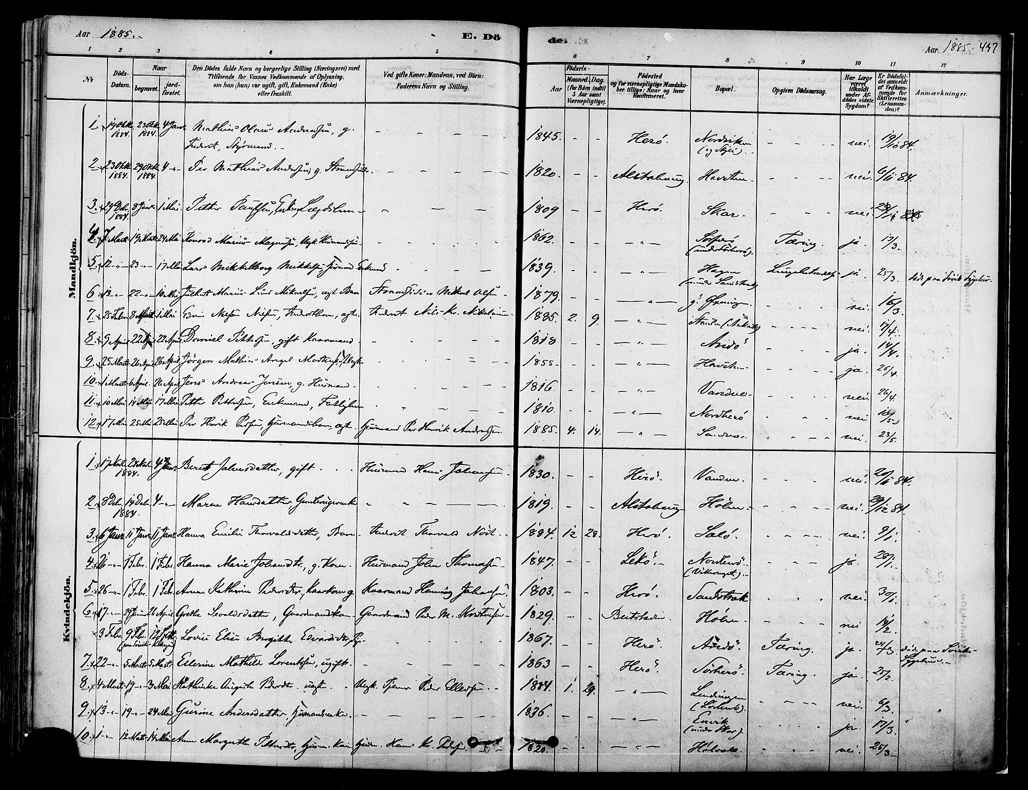 Ministerialprotokoller, klokkerbøker og fødselsregistre - Nordland, SAT/A-1459/834/L0507: Parish register (official) no. 834A05, 1878-1892, p. 437