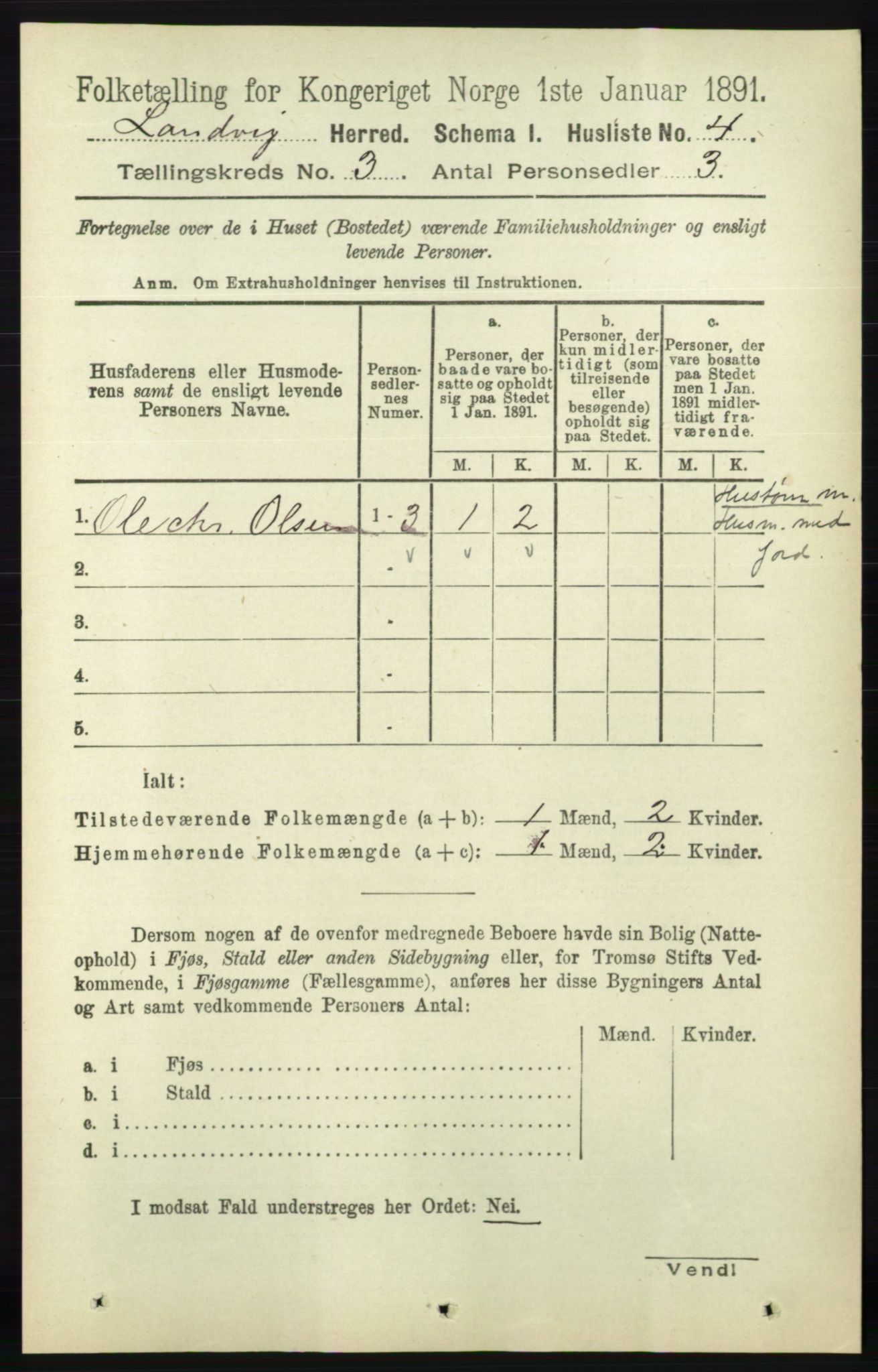 RA, 1891 census for 0924 Landvik, 1891, p. 870