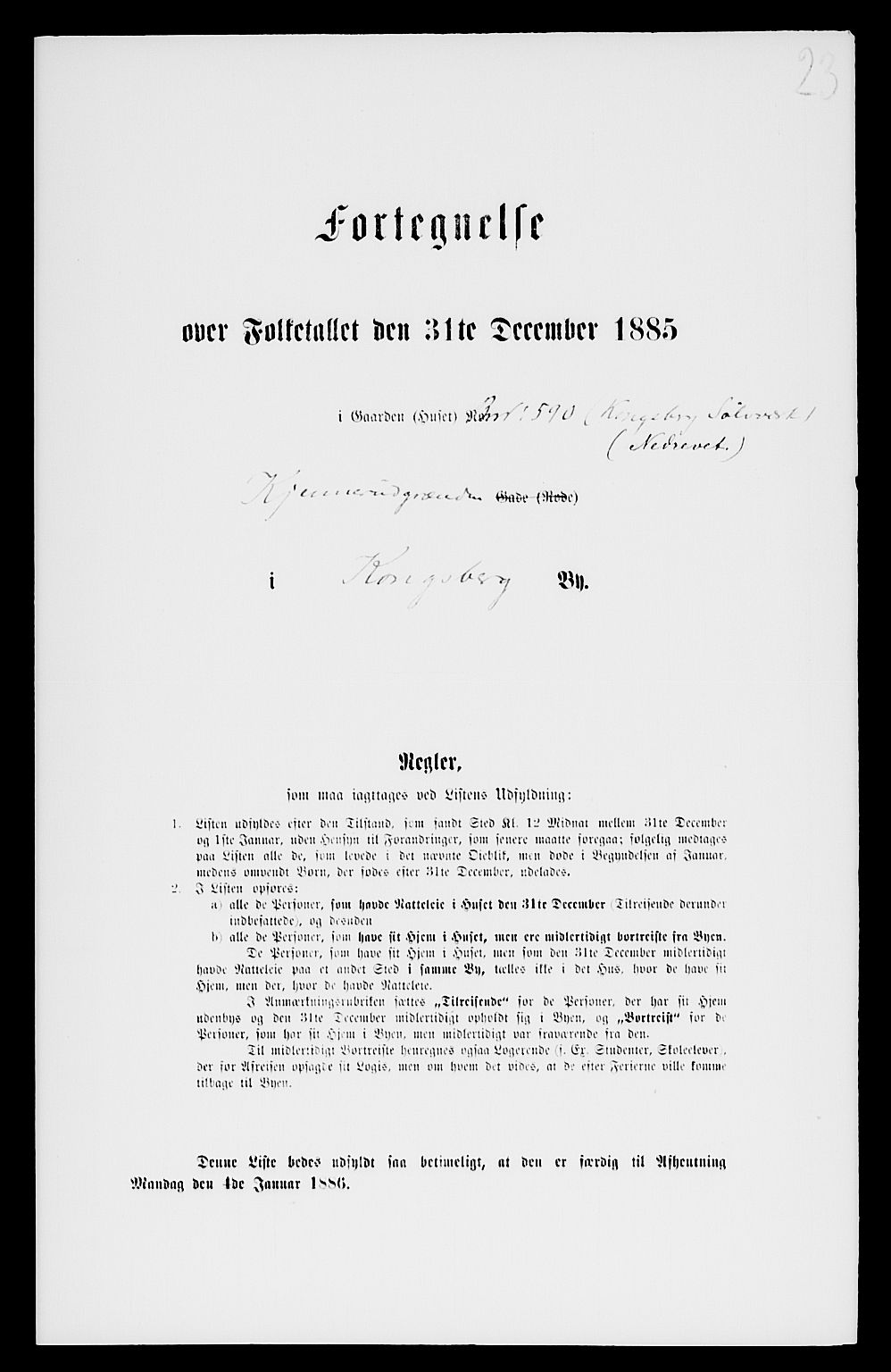 SAKO, 1885 census for 0604 Kongsberg, 1885, p. 1366