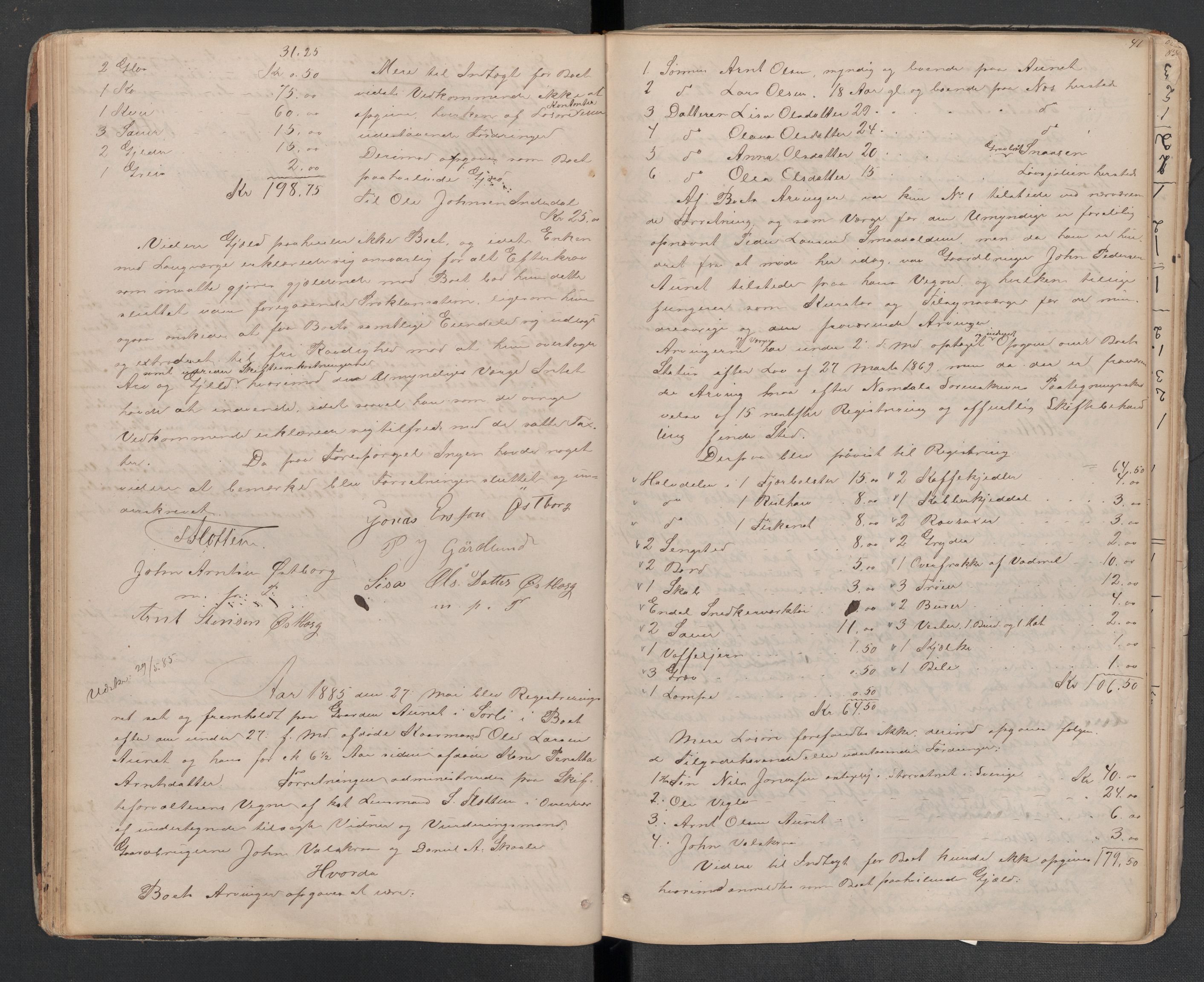 Lierne lensmannskontor - 1. avlevering, AV/SAT-A-1030/02/L0014: Dødsfalls-/ registreringsprotokoll, 1872-1905, p. 41
