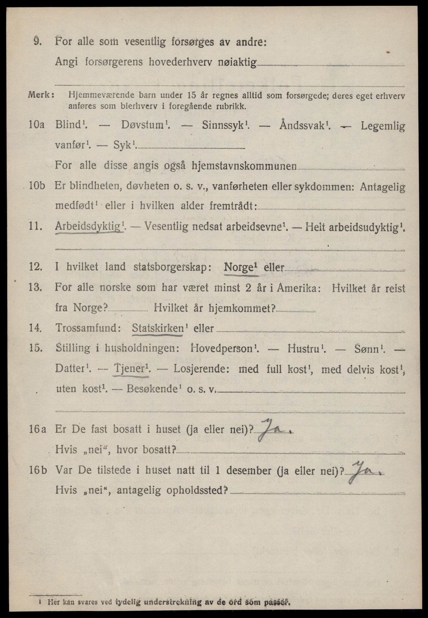 SAT, 1920 census for Vatne, 1920, p. 1429