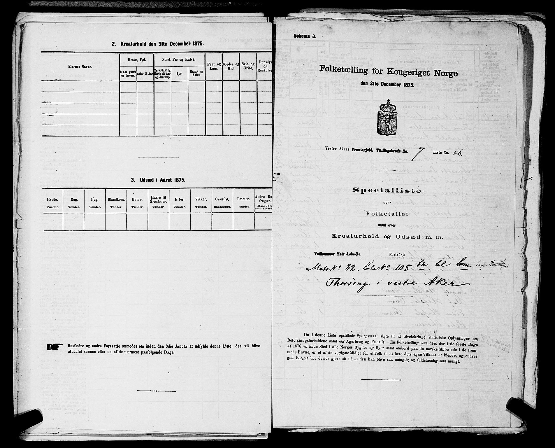 RA, 1875 census for 0218aP Vestre Aker, 1875, p. 1334