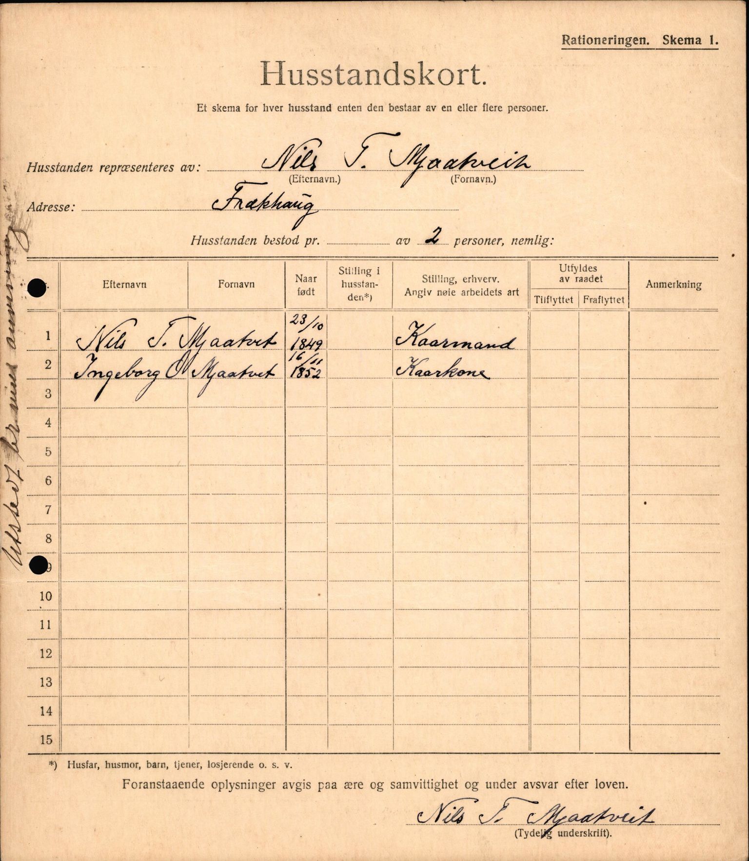 IKAH, Meland kommune, Provianteringsrådet, Husstander per 01.11.1917, 1917-1918, p. 246