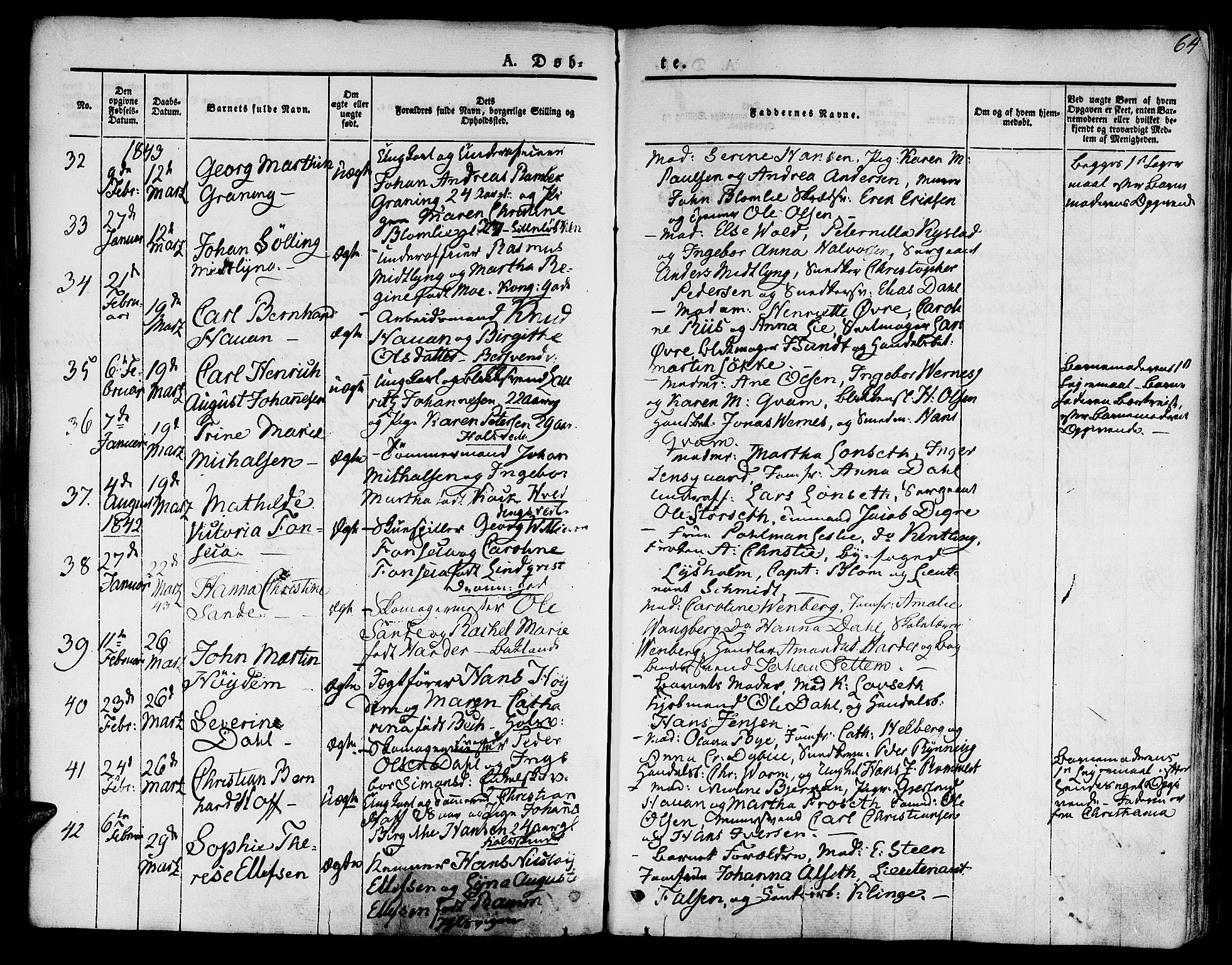 Ministerialprotokoller, klokkerbøker og fødselsregistre - Sør-Trøndelag, SAT/A-1456/601/L0048: Parish register (official) no. 601A16, 1840-1847, p. 64