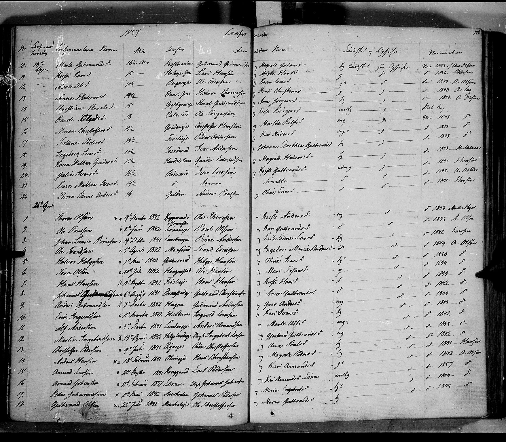 Jevnaker prestekontor, AV/SAH-PREST-116/H/Ha/Haa/L0006: Parish register (official) no. 6, 1837-1857, p. 148