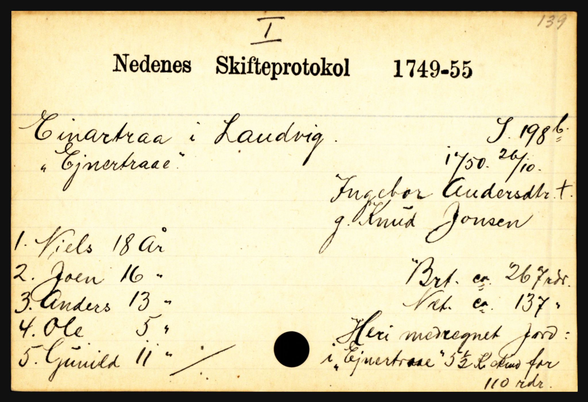 Nedenes sorenskriveri før 1824, AV/SAK-1221-0007/H, p. 5969