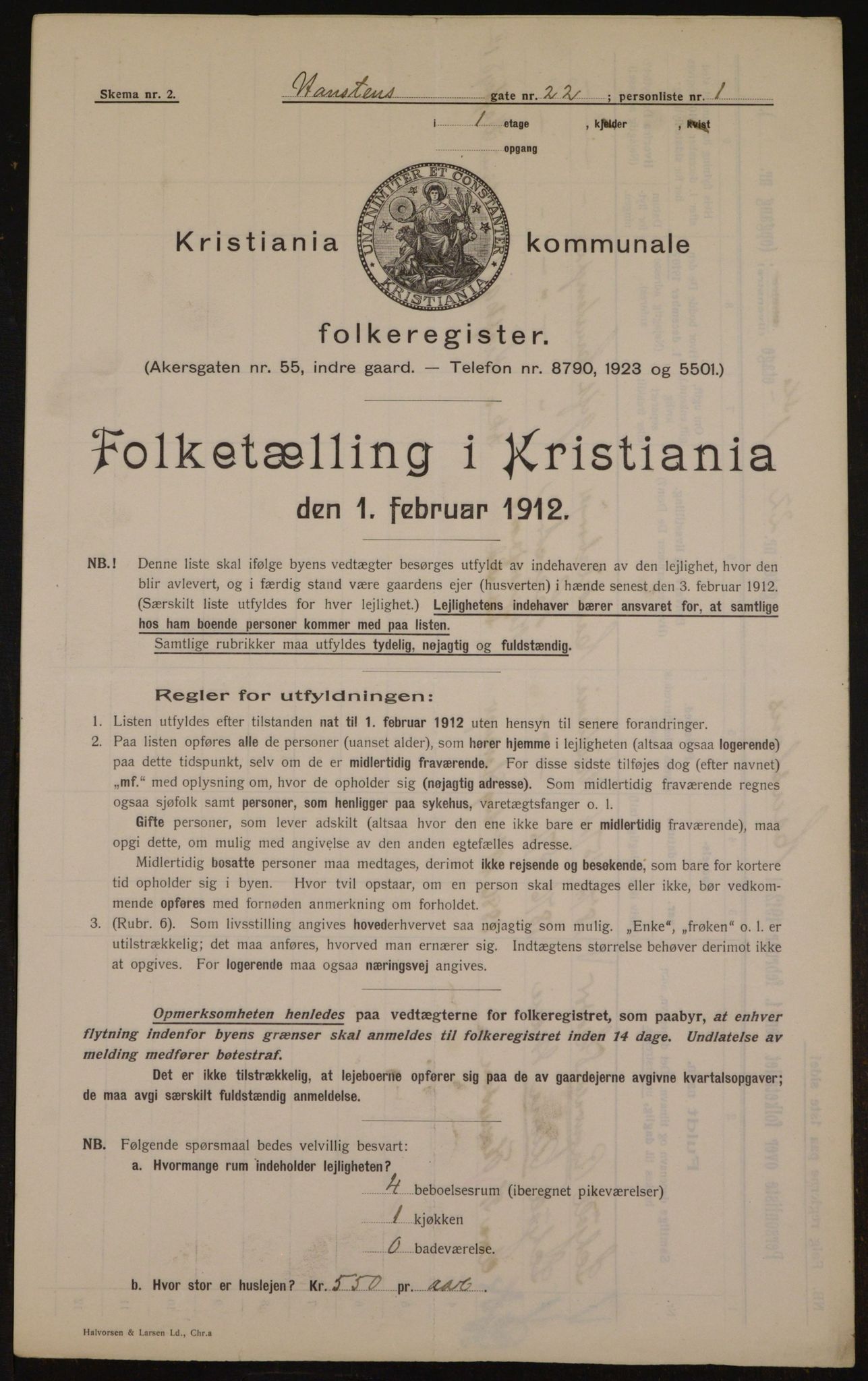 OBA, Municipal Census 1912 for Kristiania, 1912, p. 34986