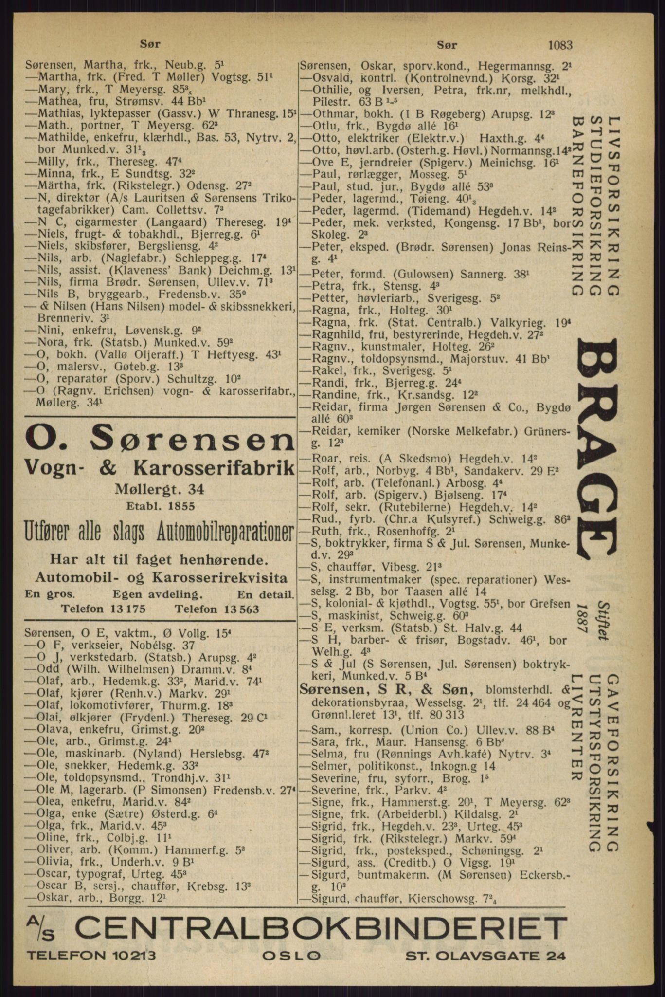 Kristiania/Oslo adressebok, PUBL/-, 1927, p. 1083