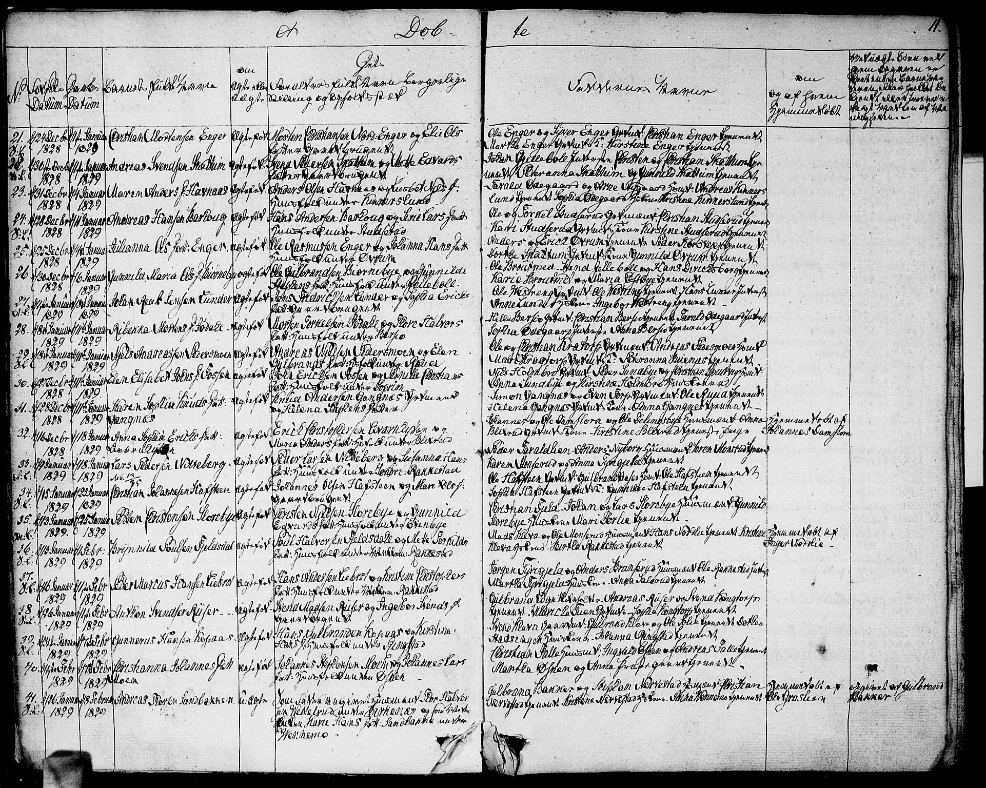 Høland prestekontor Kirkebøker, AV/SAO-A-10346a/F/Fa/L0008: Parish register (official) no. I 8, 1827-1845, p. 11