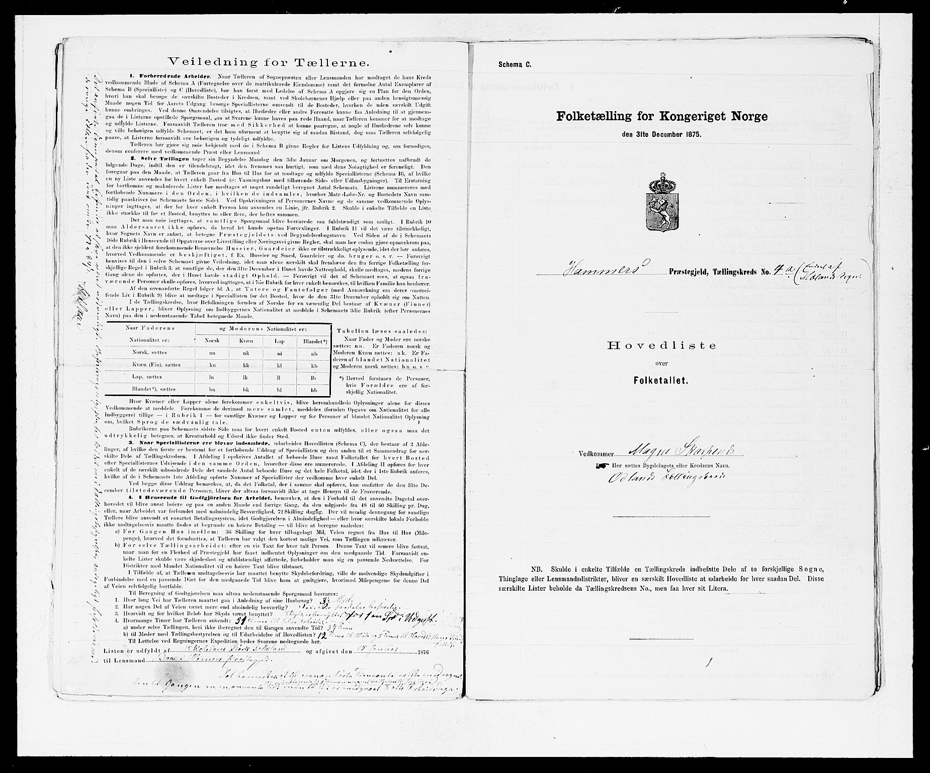 SAB, 1875 census for 1254P Hamre, 1875, p. 8
