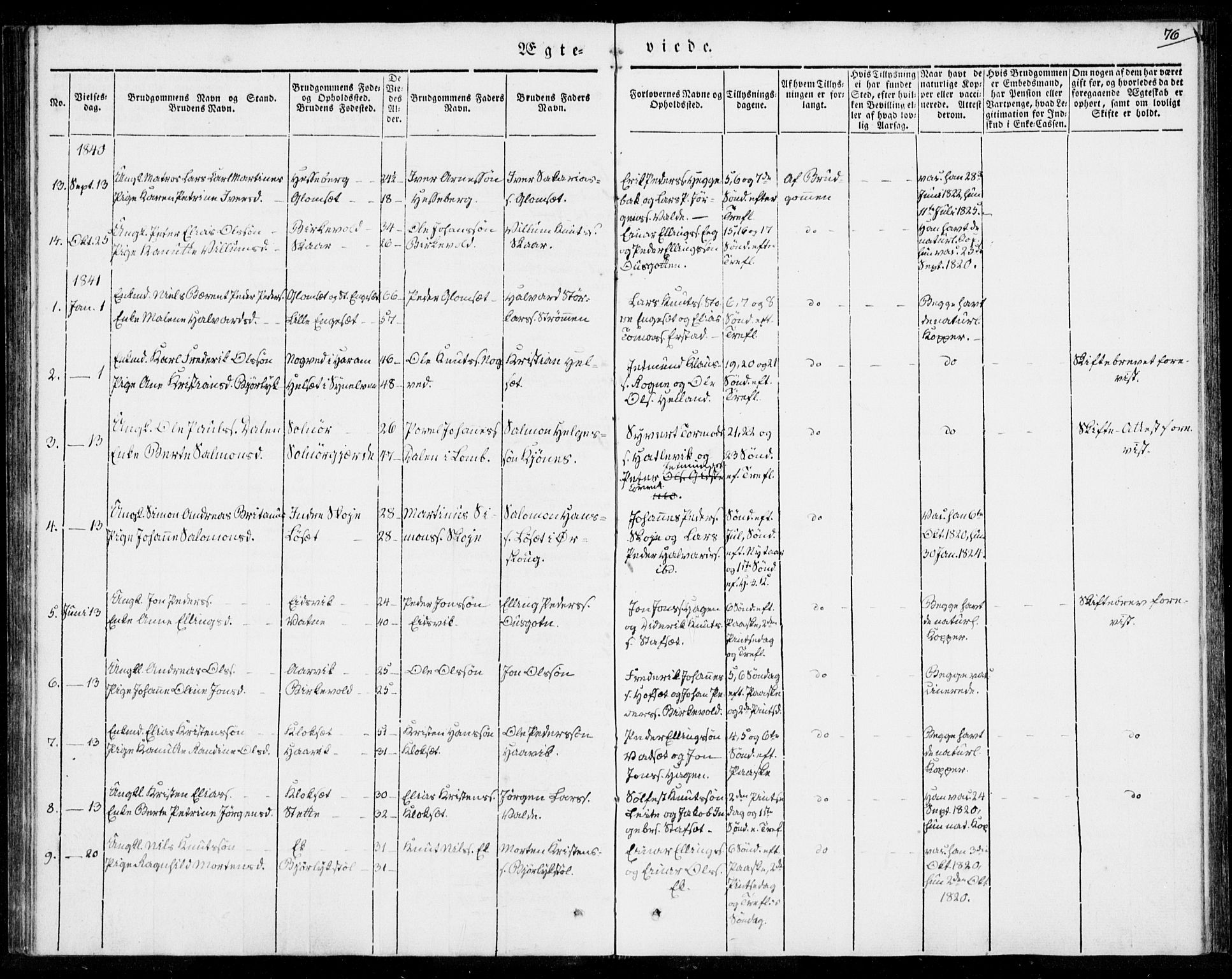 Ministerialprotokoller, klokkerbøker og fødselsregistre - Møre og Romsdal, AV/SAT-A-1454/524/L0352: Parish register (official) no. 524A04, 1838-1847, p. 76