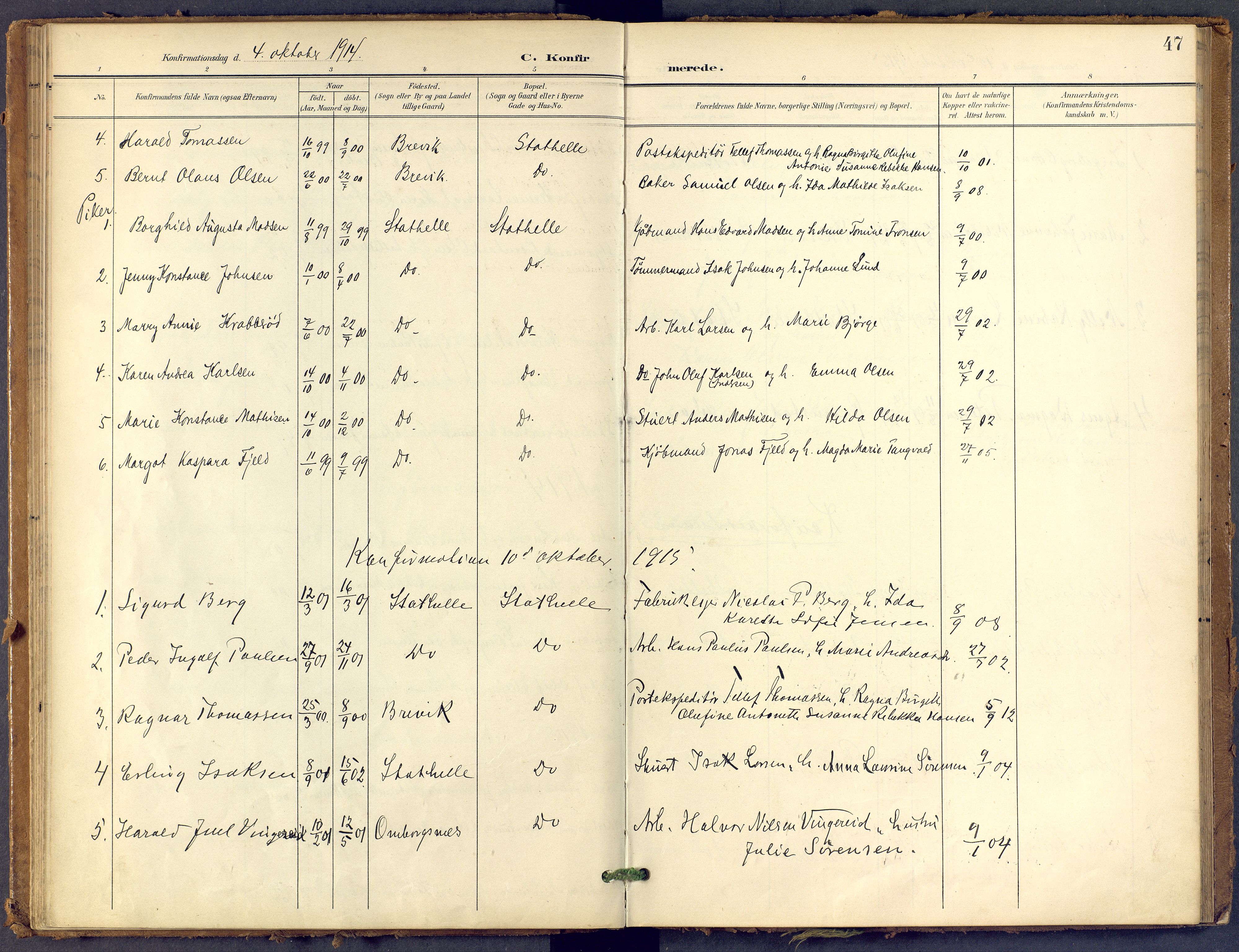 Bamble kirkebøker, SAKO/A-253/F/Fb/L0002: Parish register (official) no. II 2, 1900-1921, p. 47