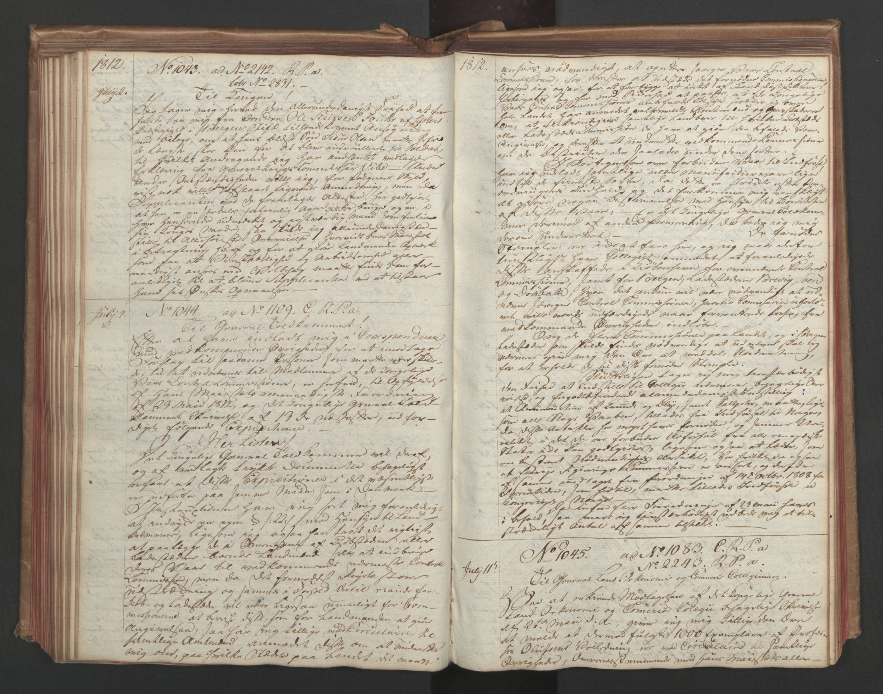 Stattholderembetet 1810-1814, 1. kontor (Kontor A), AV/RA-EA-2872/Ba/L0002: Kollegial korrespondanseprotokoll, 1811-1813, p. 208