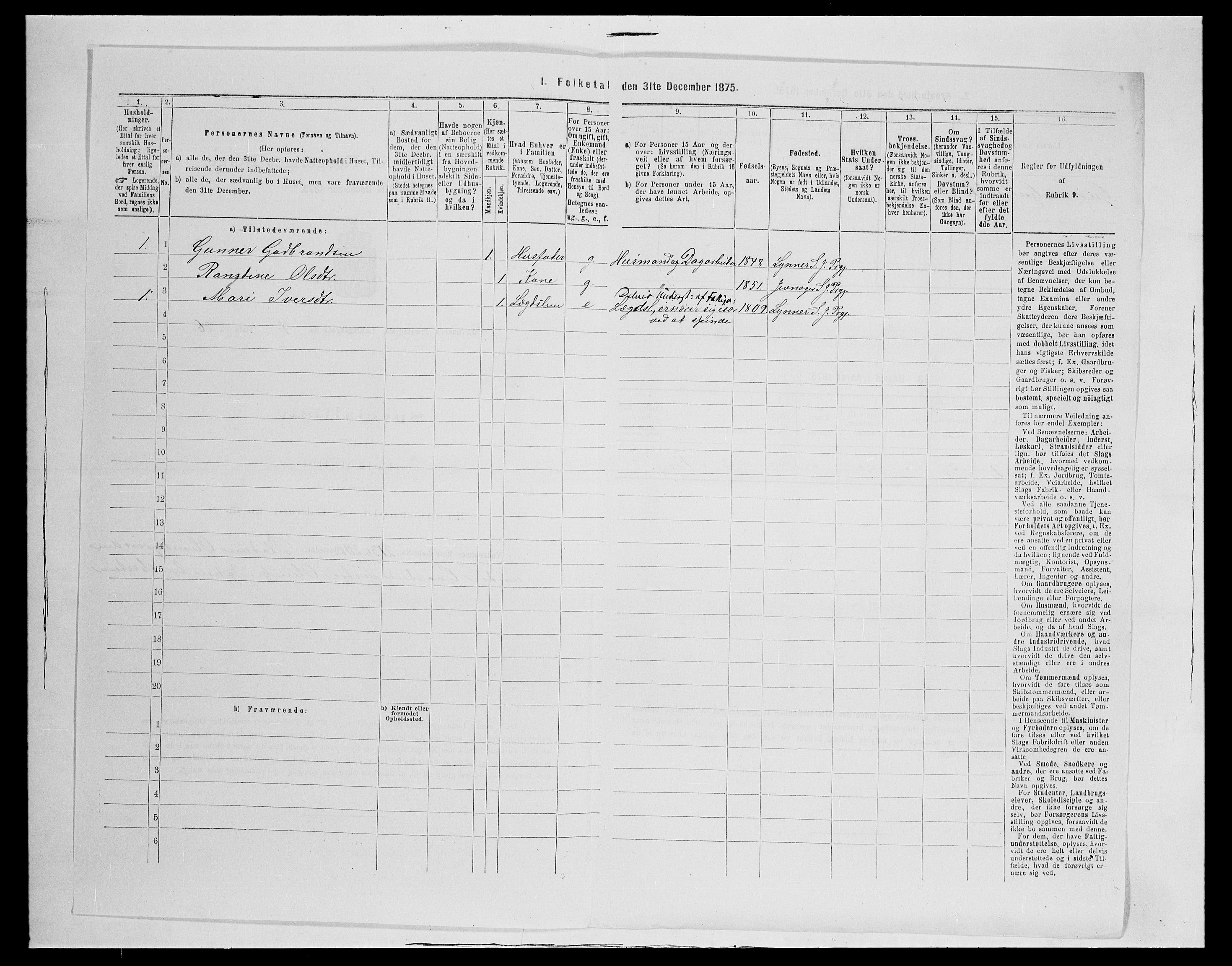 SAH, 1875 census for 0532P Jevnaker, 1875, p. 1209