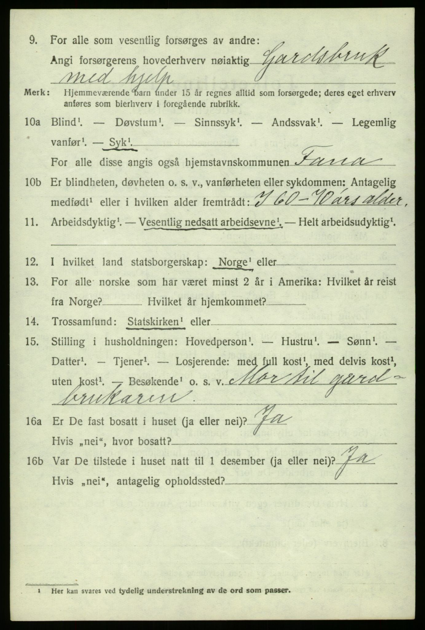 SAB, 1920 census for Fana, 1920, p. 24818