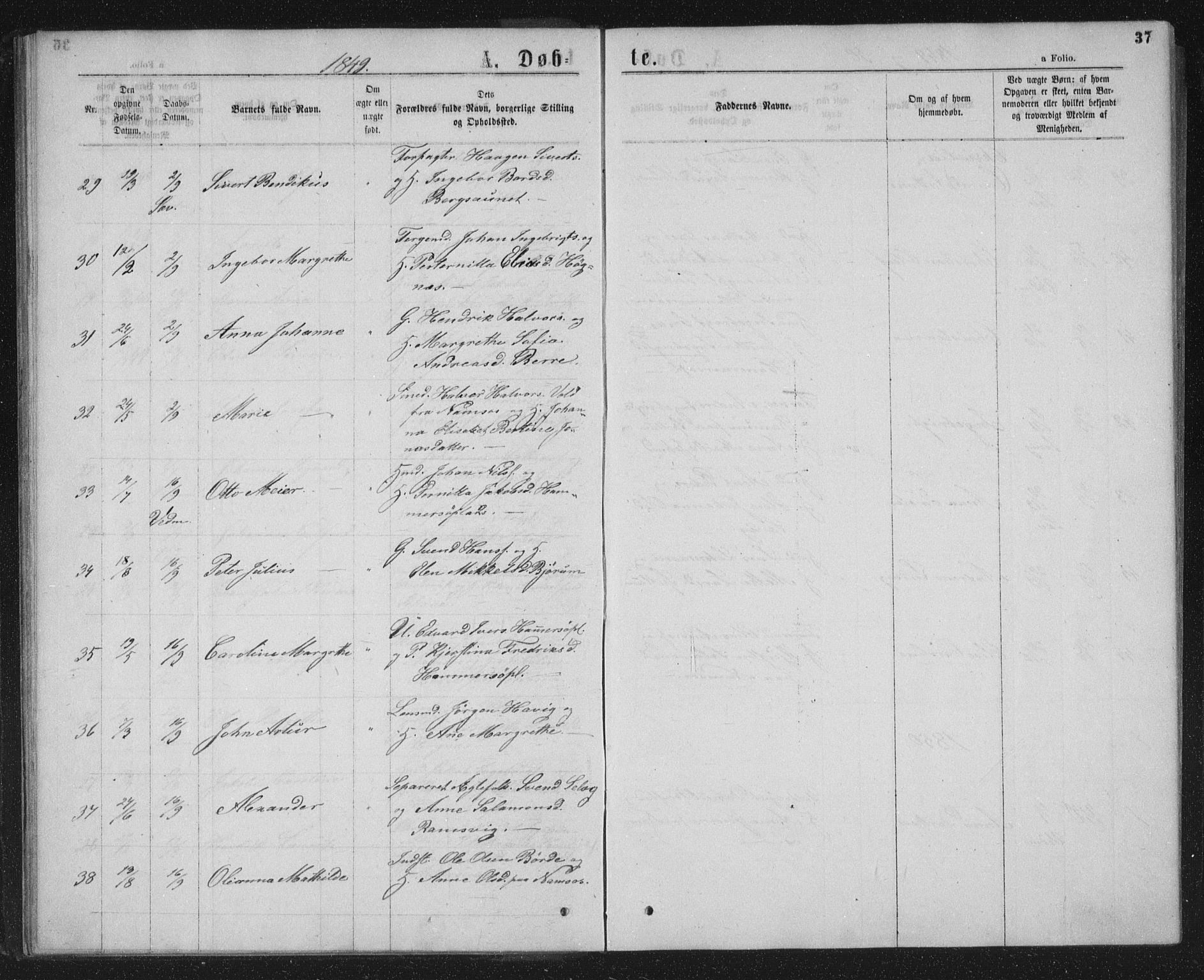 Ministerialprotokoller, klokkerbøker og fødselsregistre - Nord-Trøndelag, SAT/A-1458/768/L0566: Parish register (official) no. 768A01, 1836-1865, p. 37