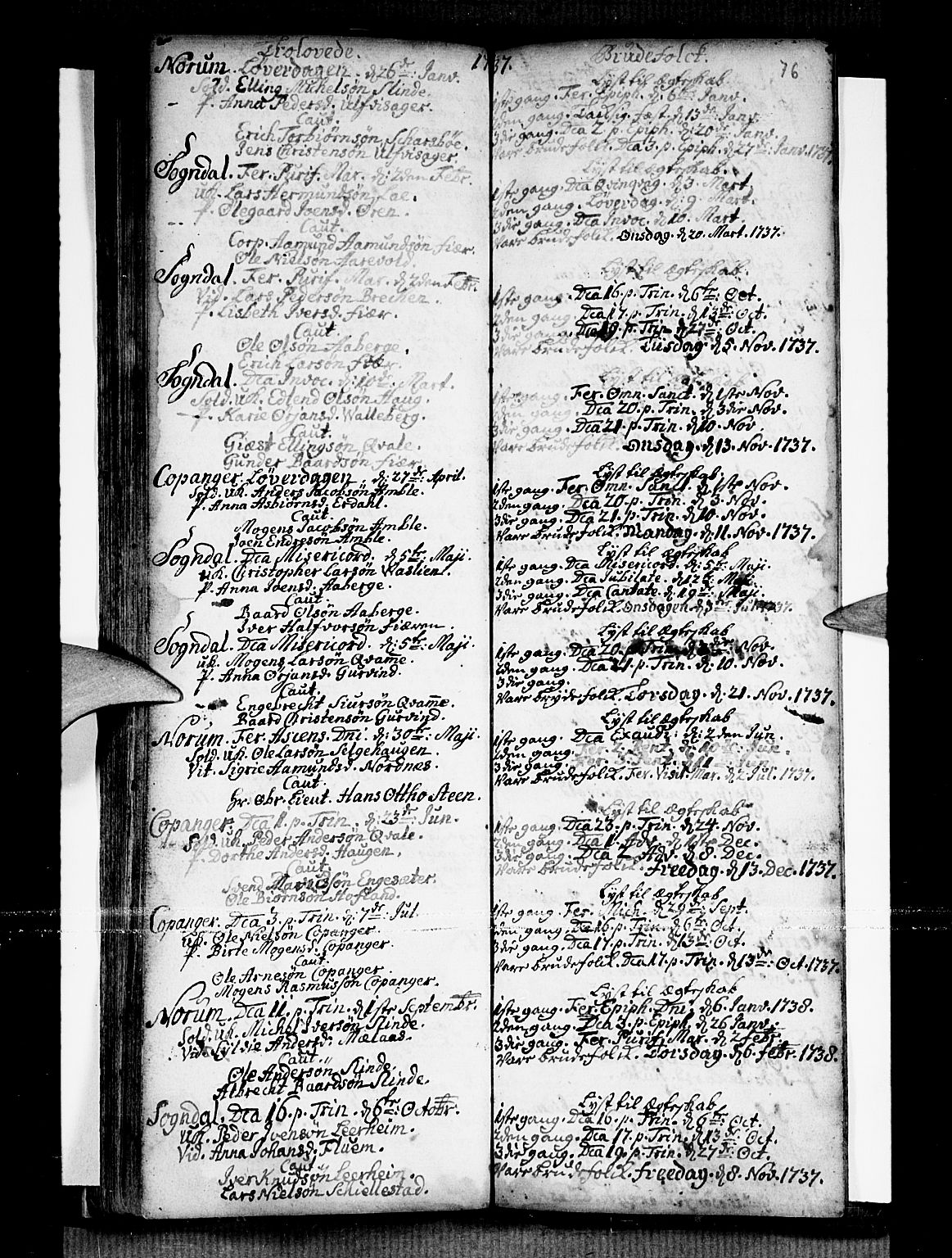 Sogndal sokneprestembete, AV/SAB-A-81301/H/Haa/Haaa/L0002: Parish register (official) no. A 2, 1725-1741, p. 76