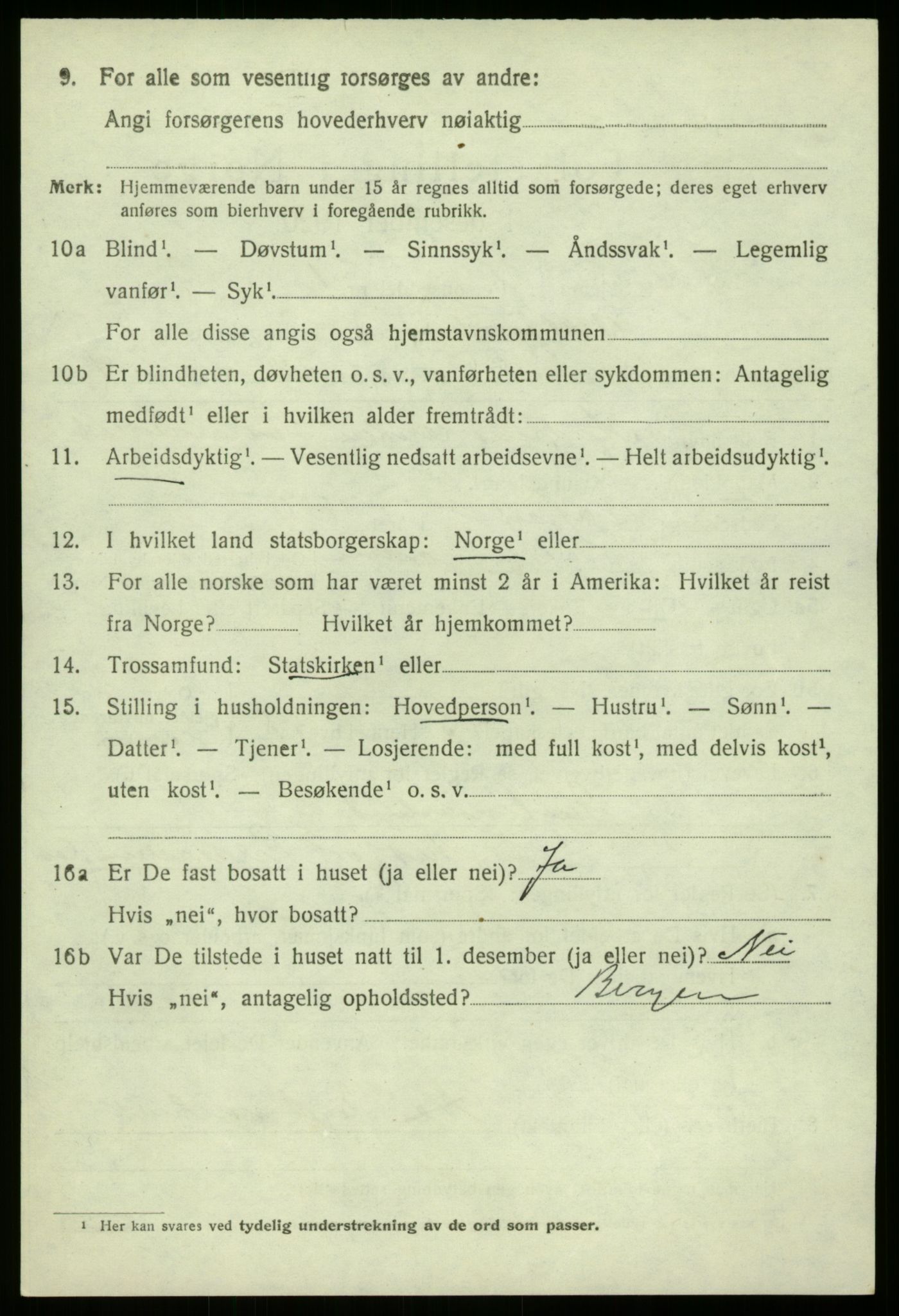 SAB, 1920 census for Masfjorden, 1920, p. 3056