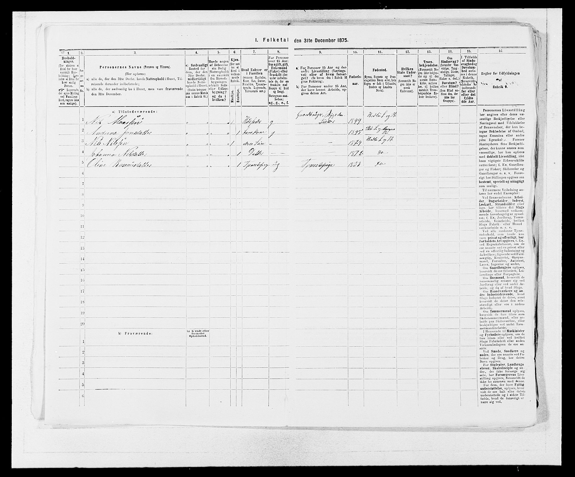 SAB, 1875 census for 1258P Herdla, 1875, p. 318