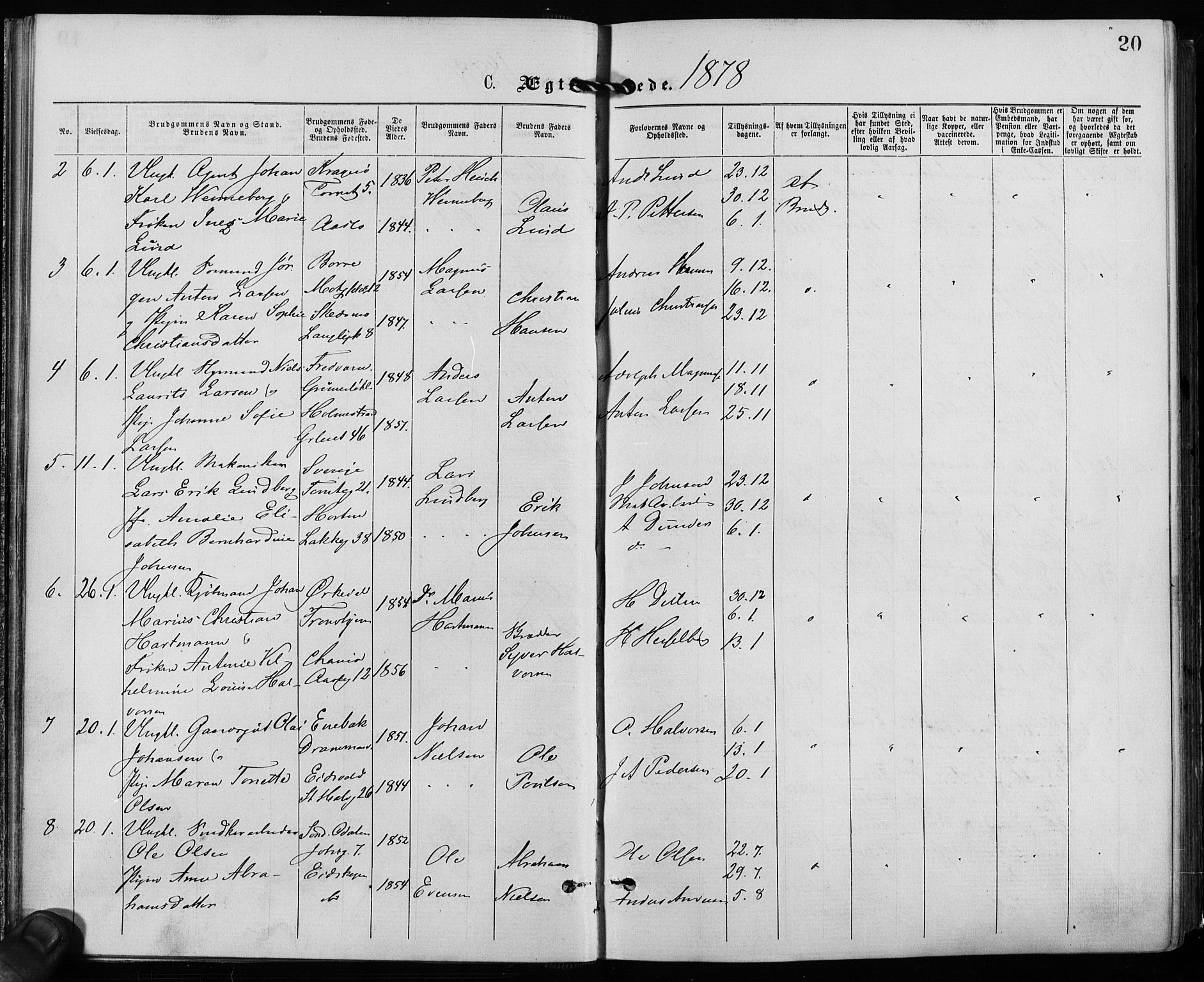 Grønland prestekontor Kirkebøker, AV/SAO-A-10848/F/Fa/L0006: Parish register (official) no. 6, 1877-1886, p. 20