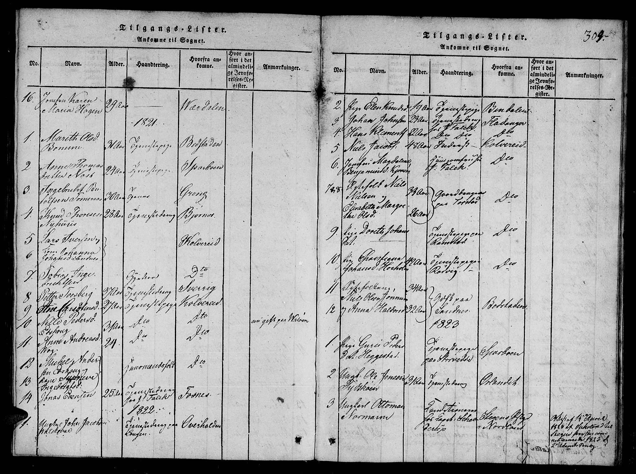 Ministerialprotokoller, klokkerbøker og fødselsregistre - Nord-Trøndelag, SAT/A-1458/784/L0667: Parish register (official) no. 784A03 /1, 1816-1829, p. 304