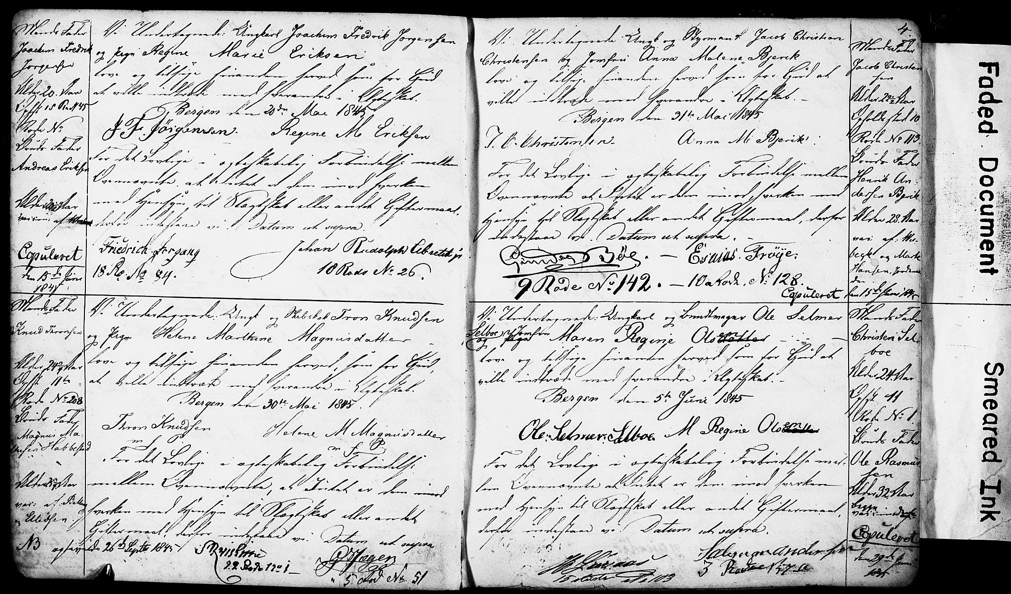 Domkirken sokneprestembete, AV/SAB-A-74801: Best man's statements no. II.5.4, 1845-1852, p. 4