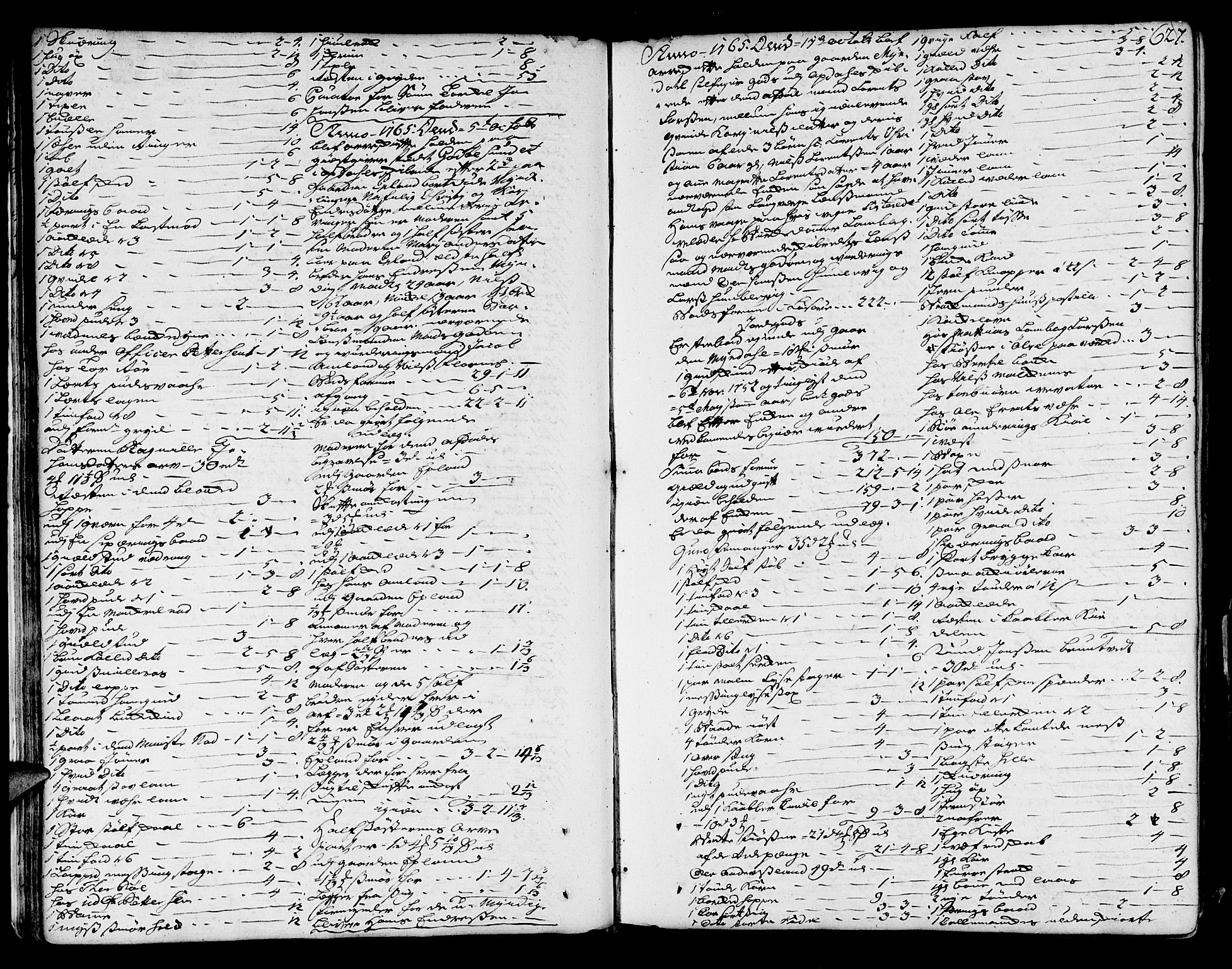 Sunnhordland sorenskrivar, SAB/A-2401/1/H/Ha/Haa/L0007: Skifteprotokollar. Register på lesesal. Fol. 901- ut, 1765-1768, p. 626b-627a