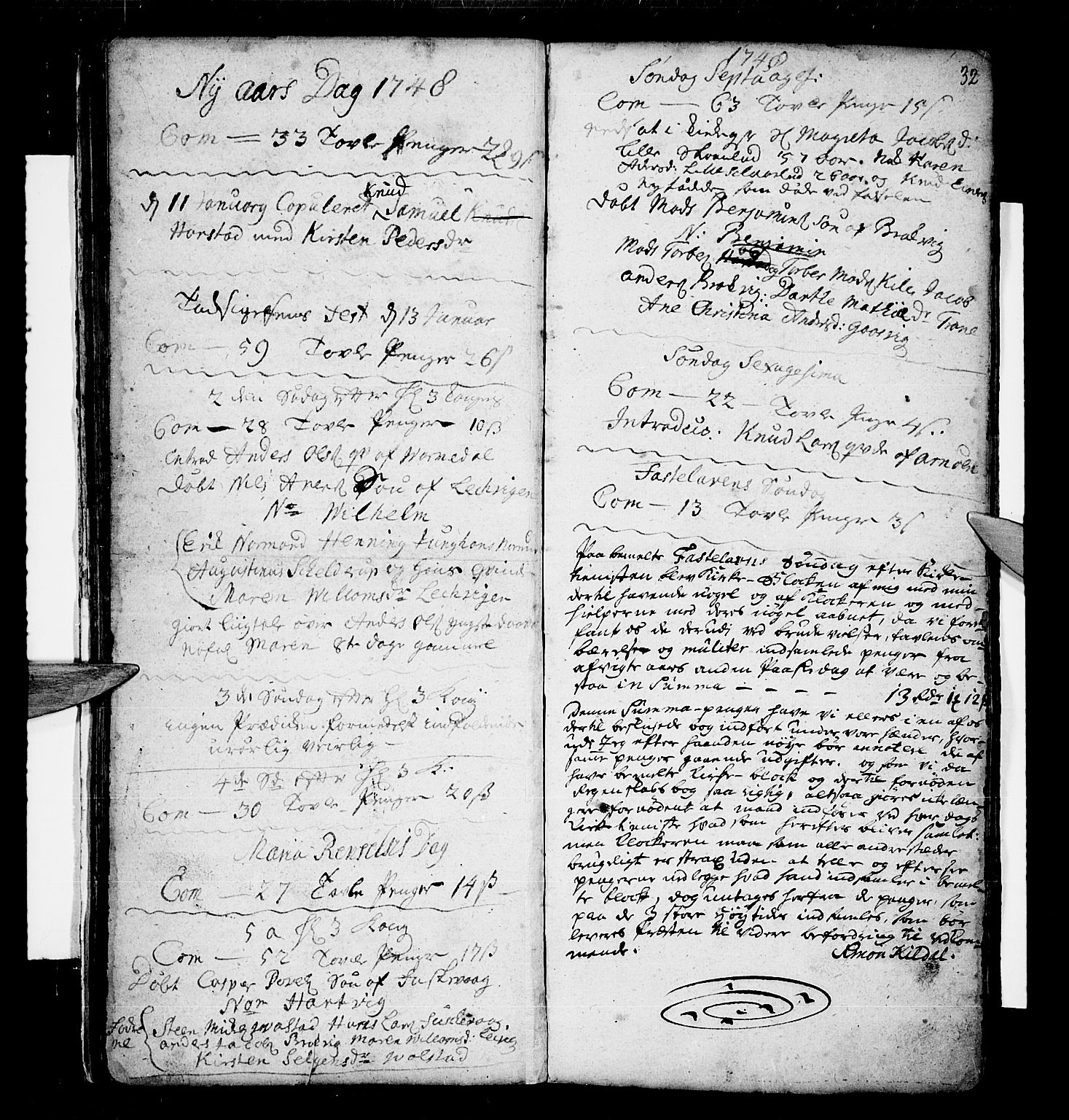 Trondenes sokneprestkontor, SATØ/S-1319/H/Ha/L0001kirke: Parish register (official) no. 1, 1744-1777, p. 32
