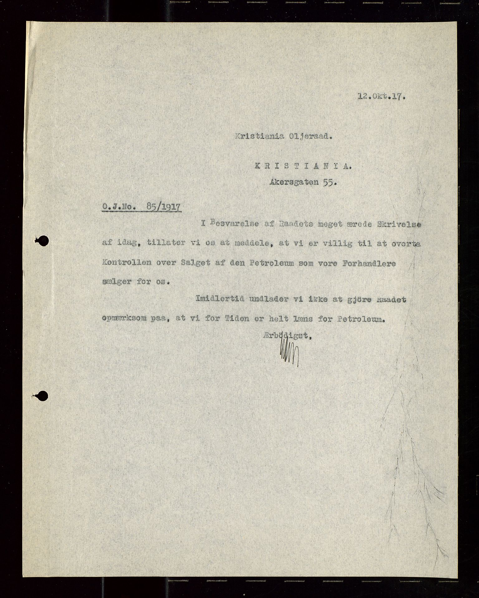 Pa 1521 - A/S Norske Shell, AV/SAST-A-101915/E/Ea/Eaa/L0020: Sjefskorrespondanse, 1917, p. 11