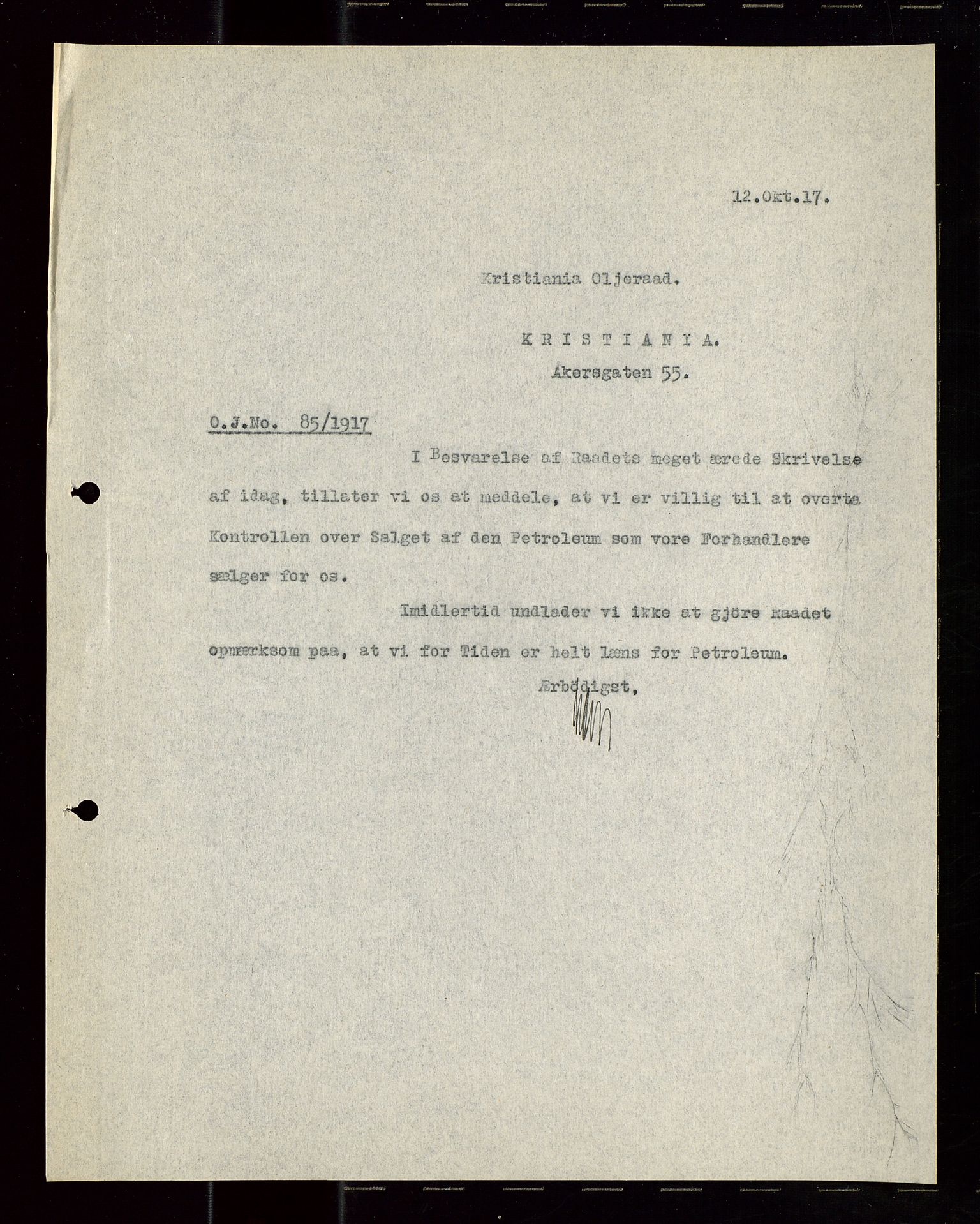 Pa 1521 - A/S Norske Shell, SAST/A-101915/E/Ea/Eaa/L0020: Sjefskorrespondanse, 1917, p. 11