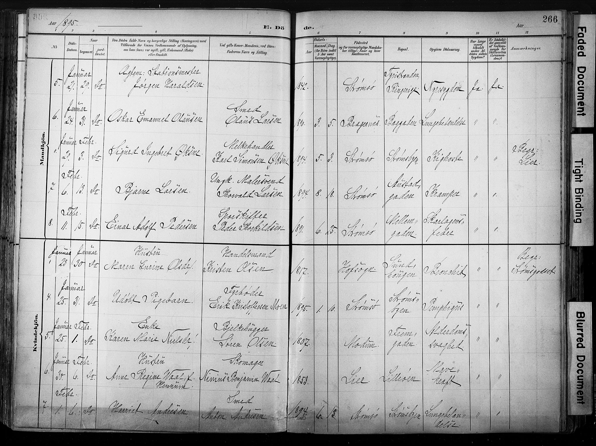 Strømsø kirkebøker, AV/SAKO-A-246/G/Ga/L0003: Parish register (copy) no. 3, 1894-1904, p. 266