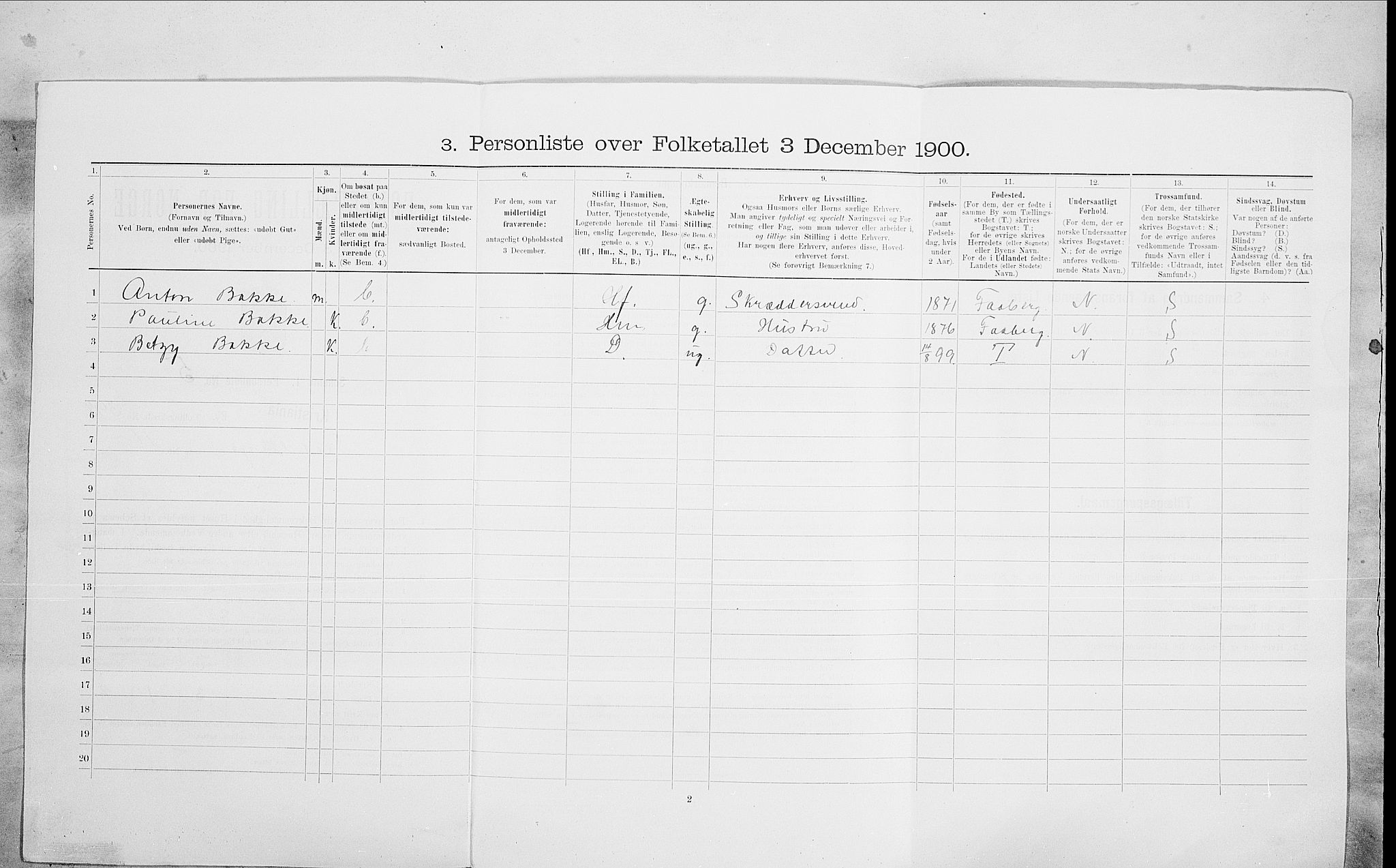 SAO, 1900 census for Kristiania, 1900, p. 83459